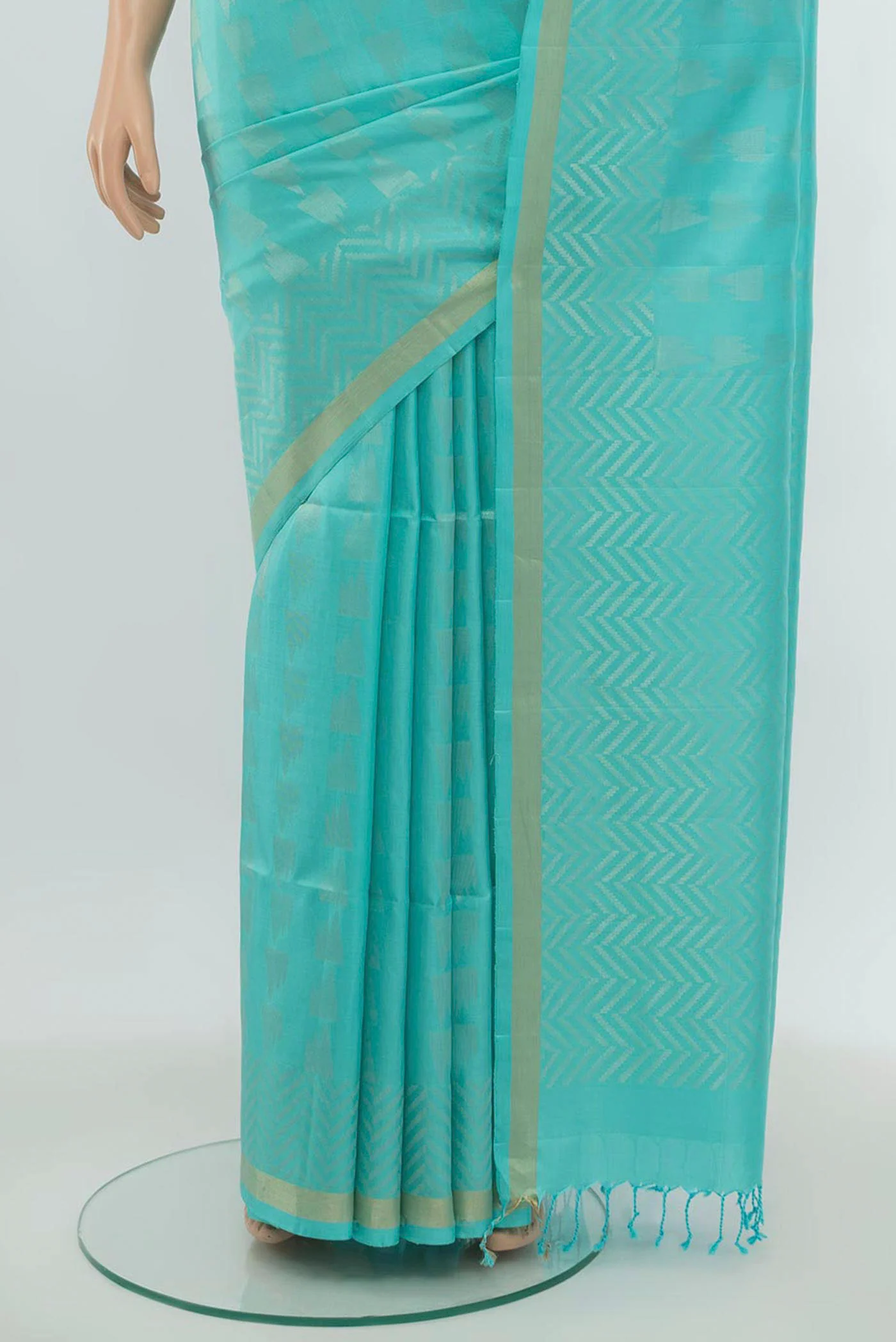 Light Blue Soft Silk Saree - Image 3