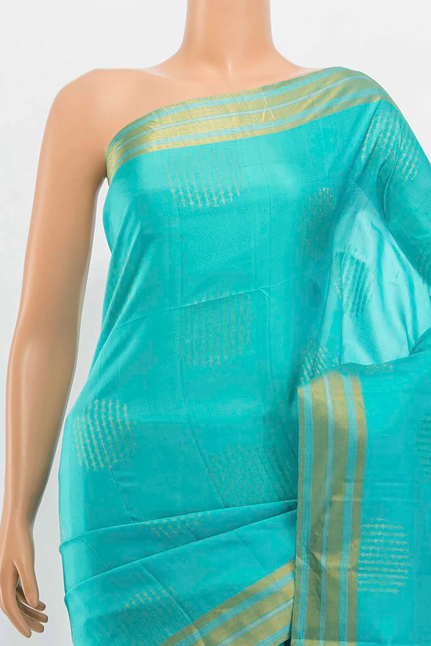 Sky Blue Soft Silk Saree - Image 2