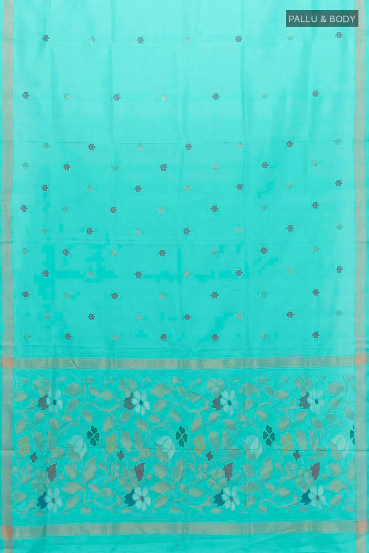 Sky Blue Uppada Silk Saree - Image 5