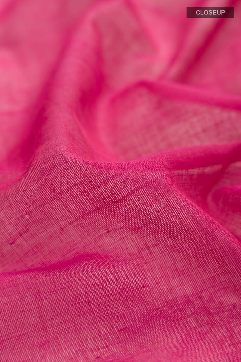 Suchitra-Dark Pink Bengal Cotton Saree - Image 8