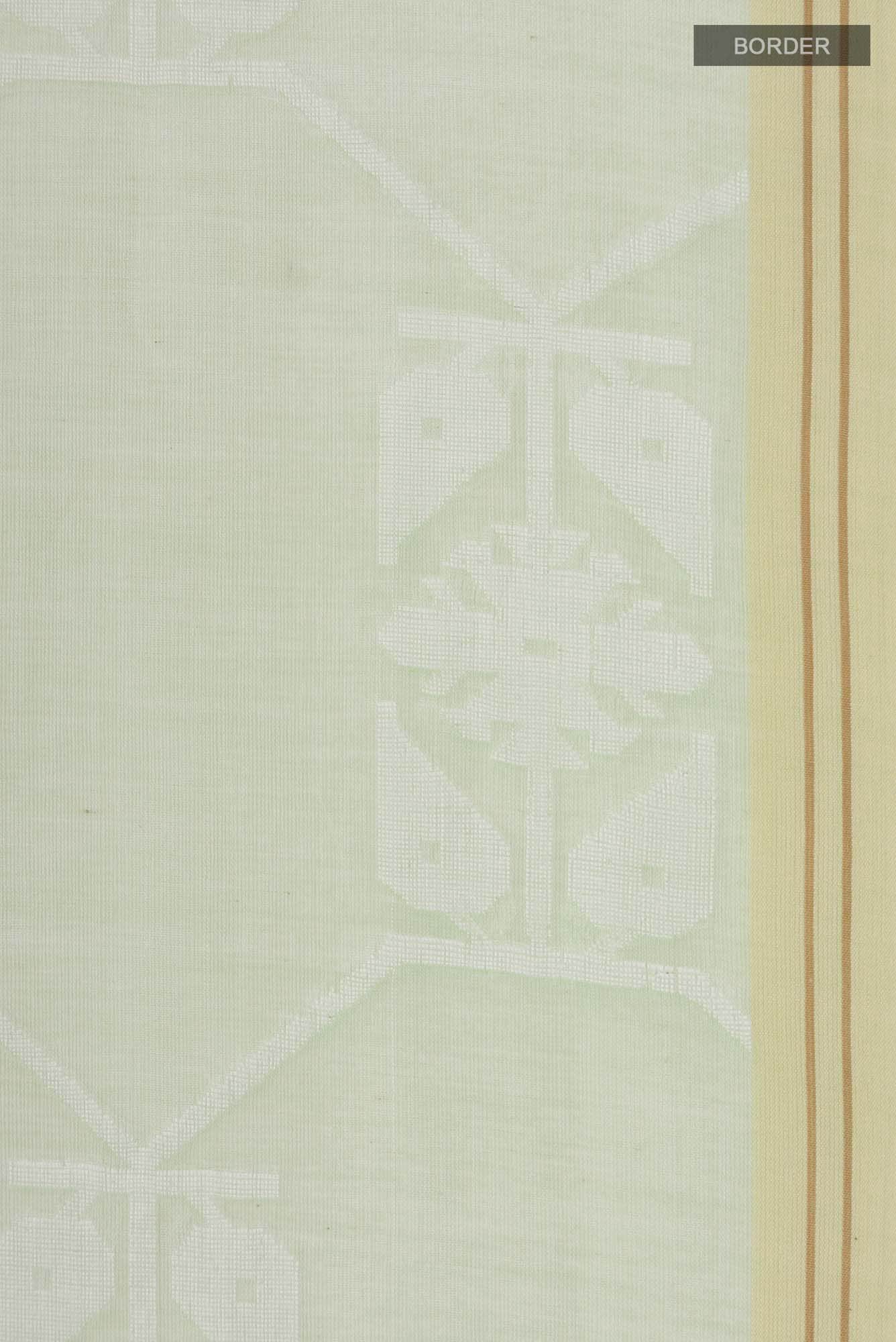 Suman-Mint Green Bengal Cotton Saree - Image 6