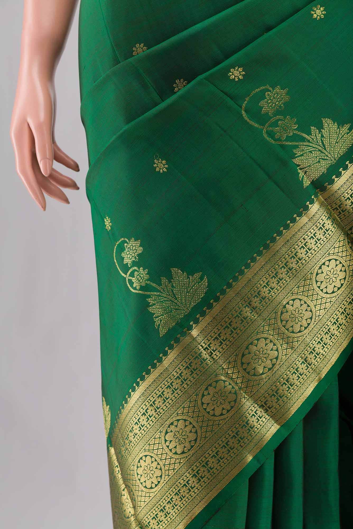 Tarangini-Green Kanchipuram Silk Saree - Image 9