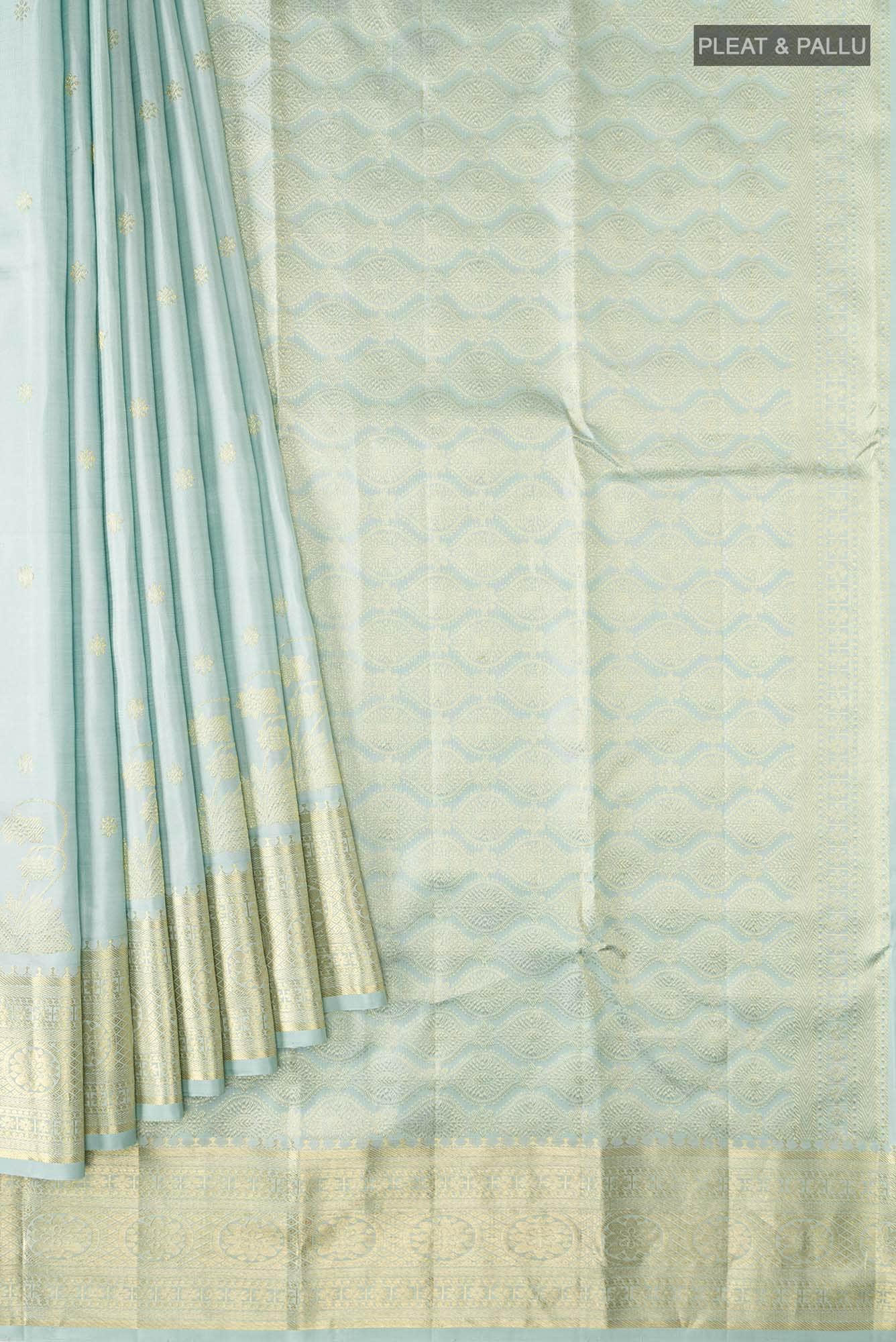 Tarangini-Pastel Blue Kanchipuram Silk Saree - Image 8