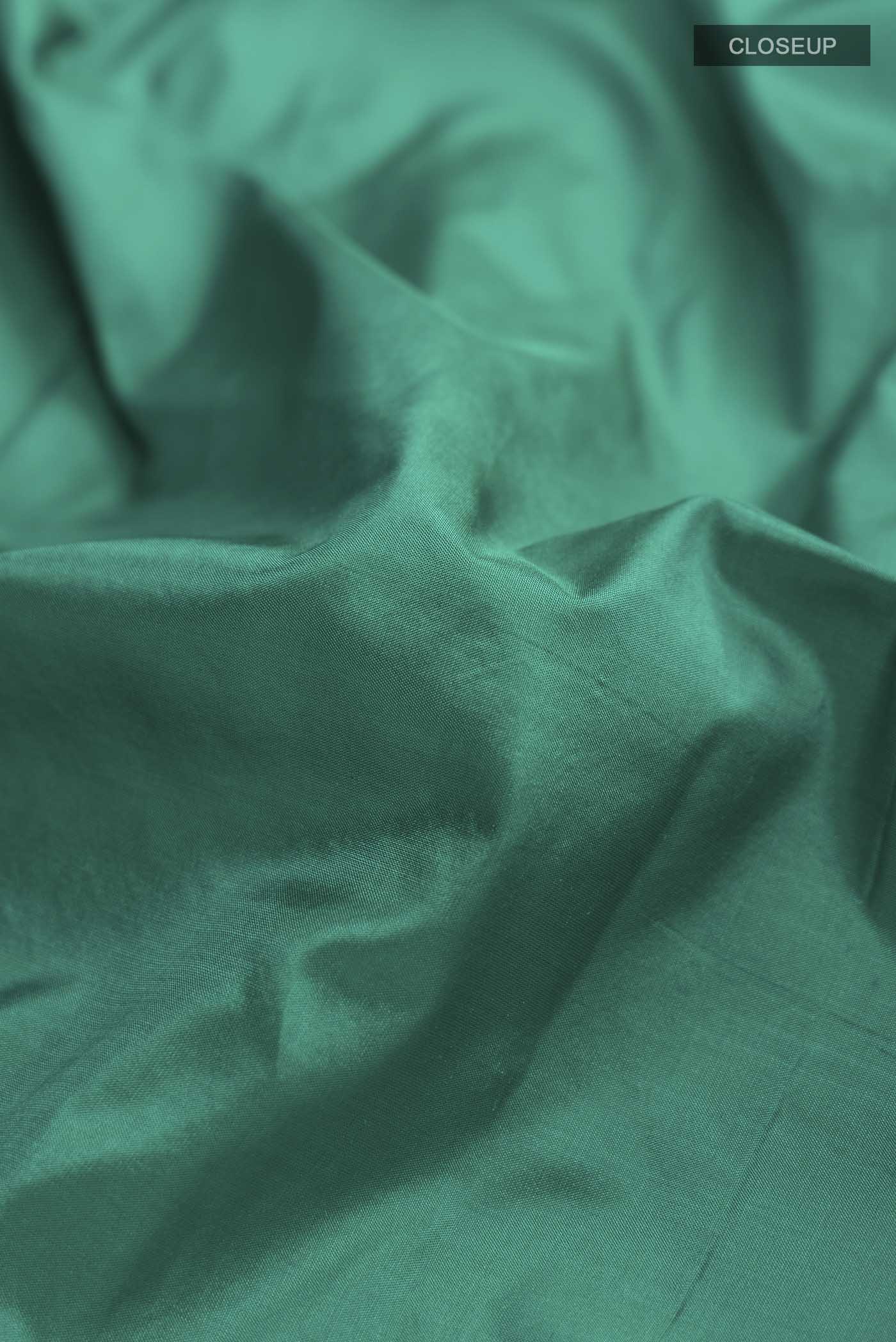 Teal Bangalore Silk Saree - Image 2