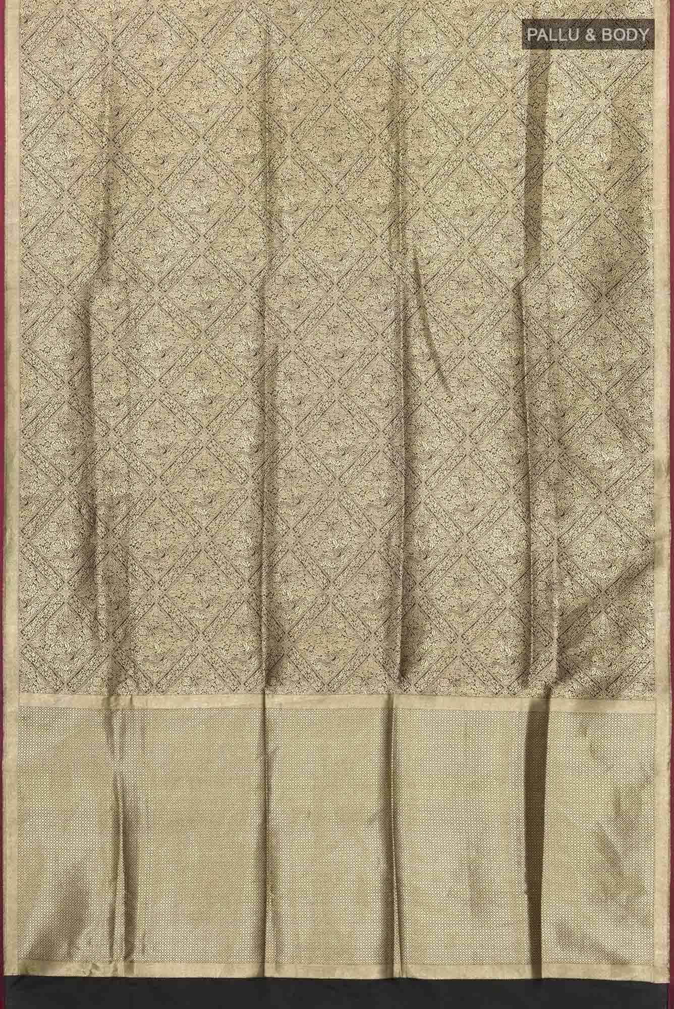 The jeweled Bird-Black Banarasi Silk Saree - Image 7