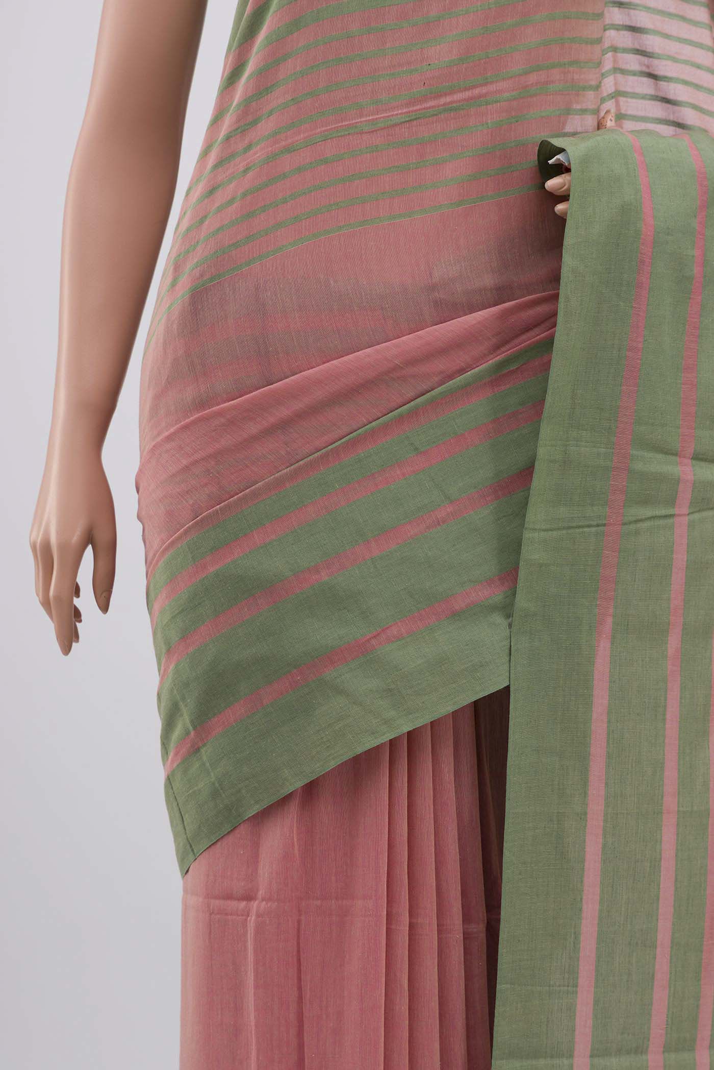Titli-Peach Cotton Saree - Image 3