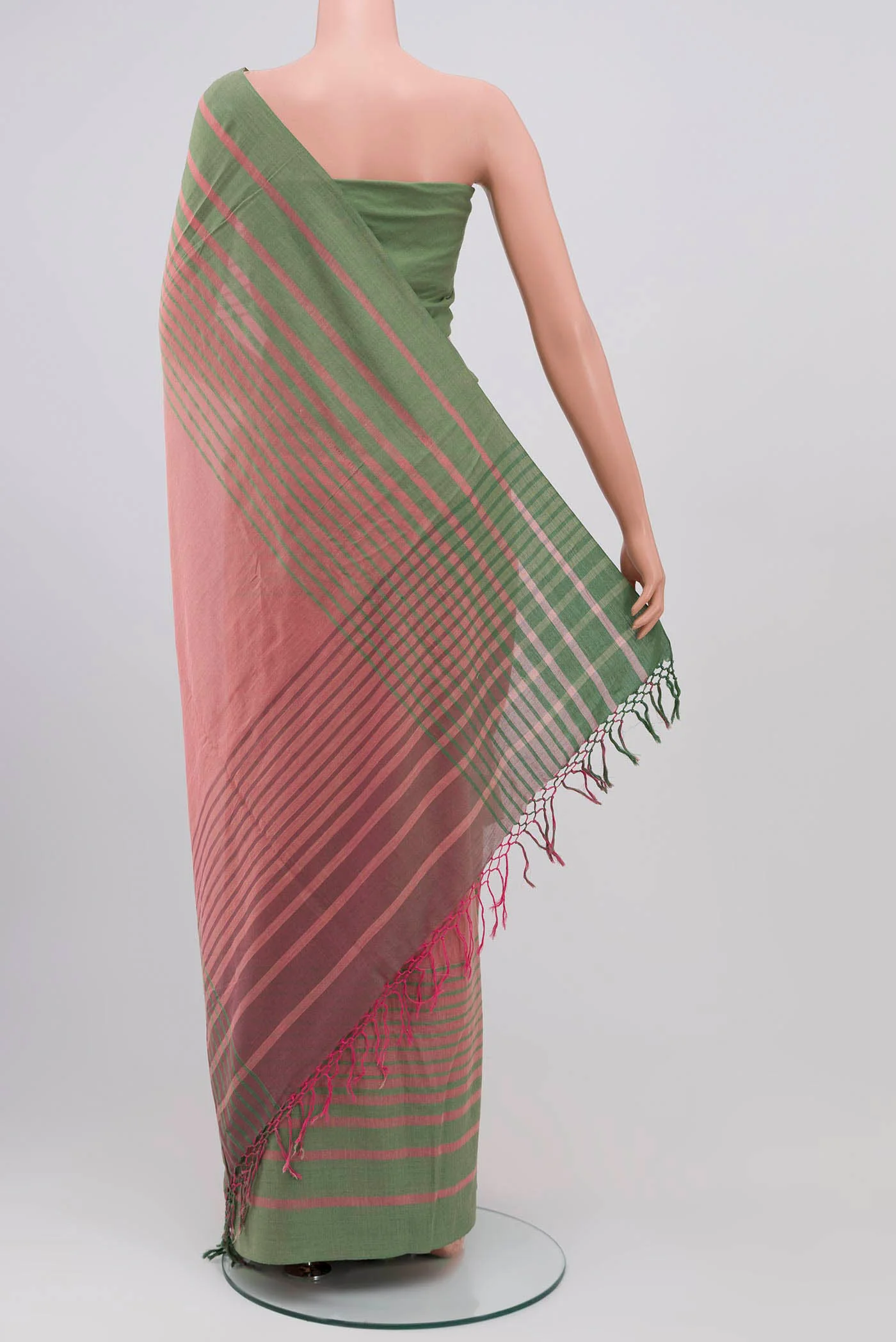 Titli-Peach Cotton Saree - Image 6