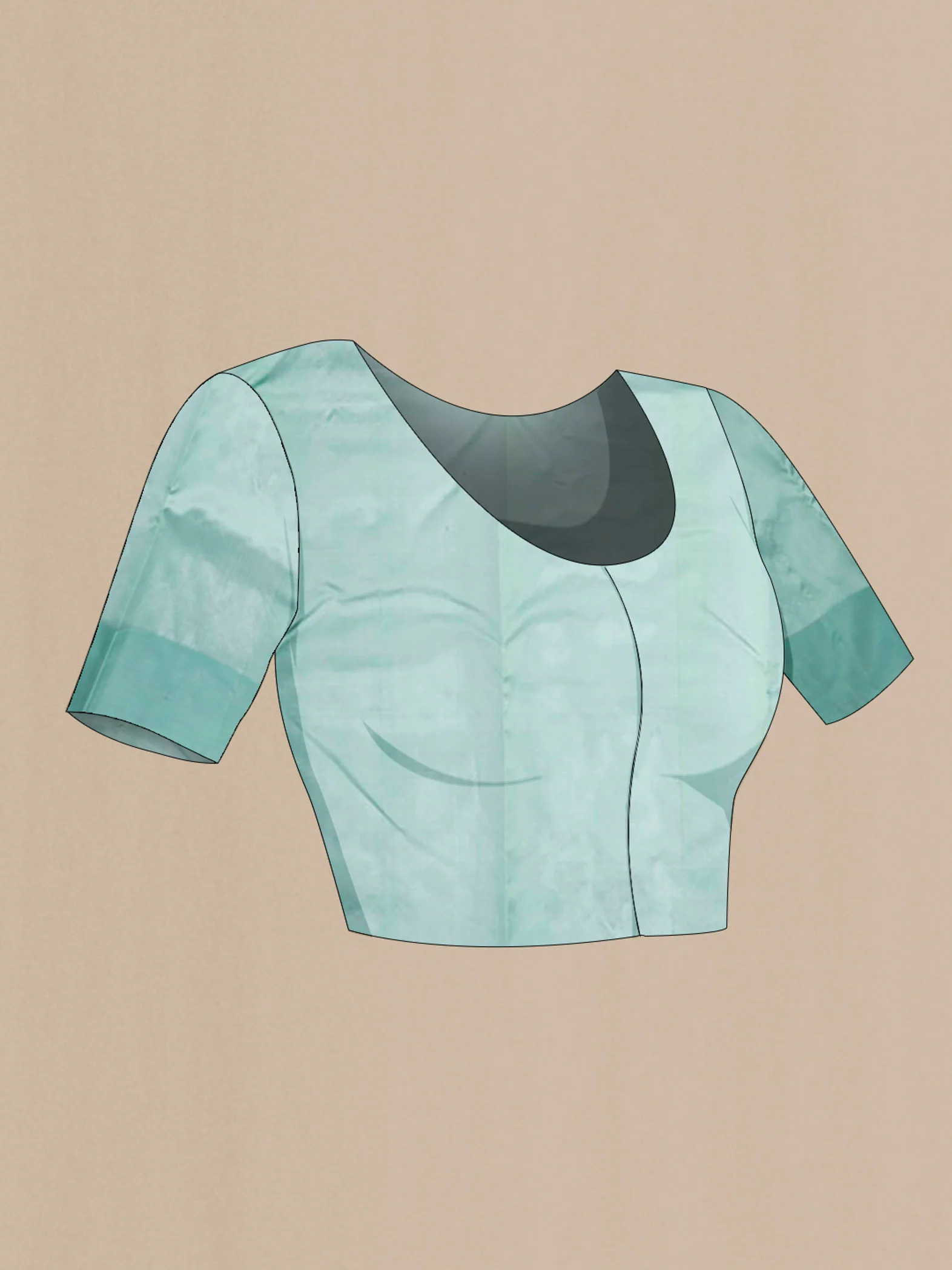 Turquoise Chanderi Silk Saree - Image 5