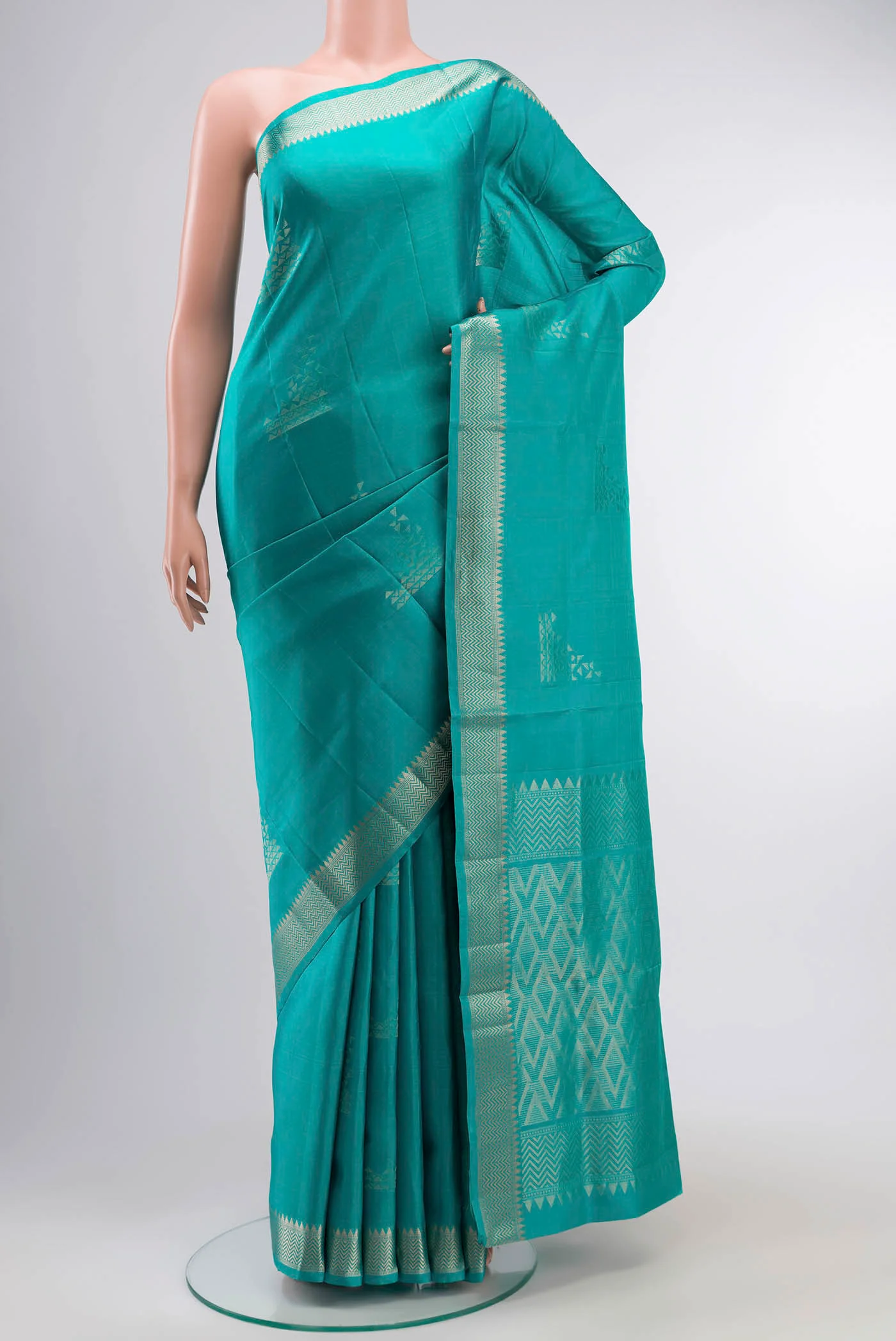 Turquoise Soft Silk Saree