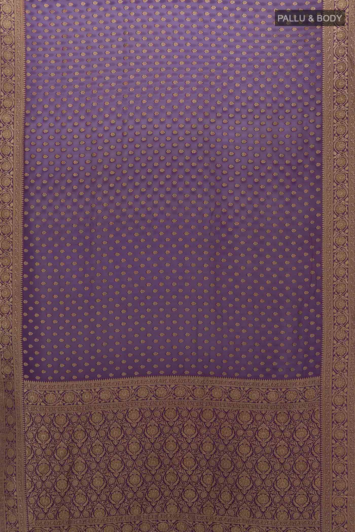 Violet Banarasi Georgette Saree - Image 5