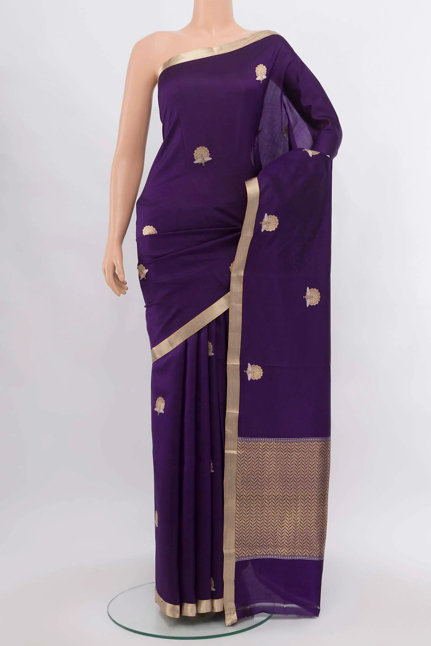 Violet Banarasi Silk Saree