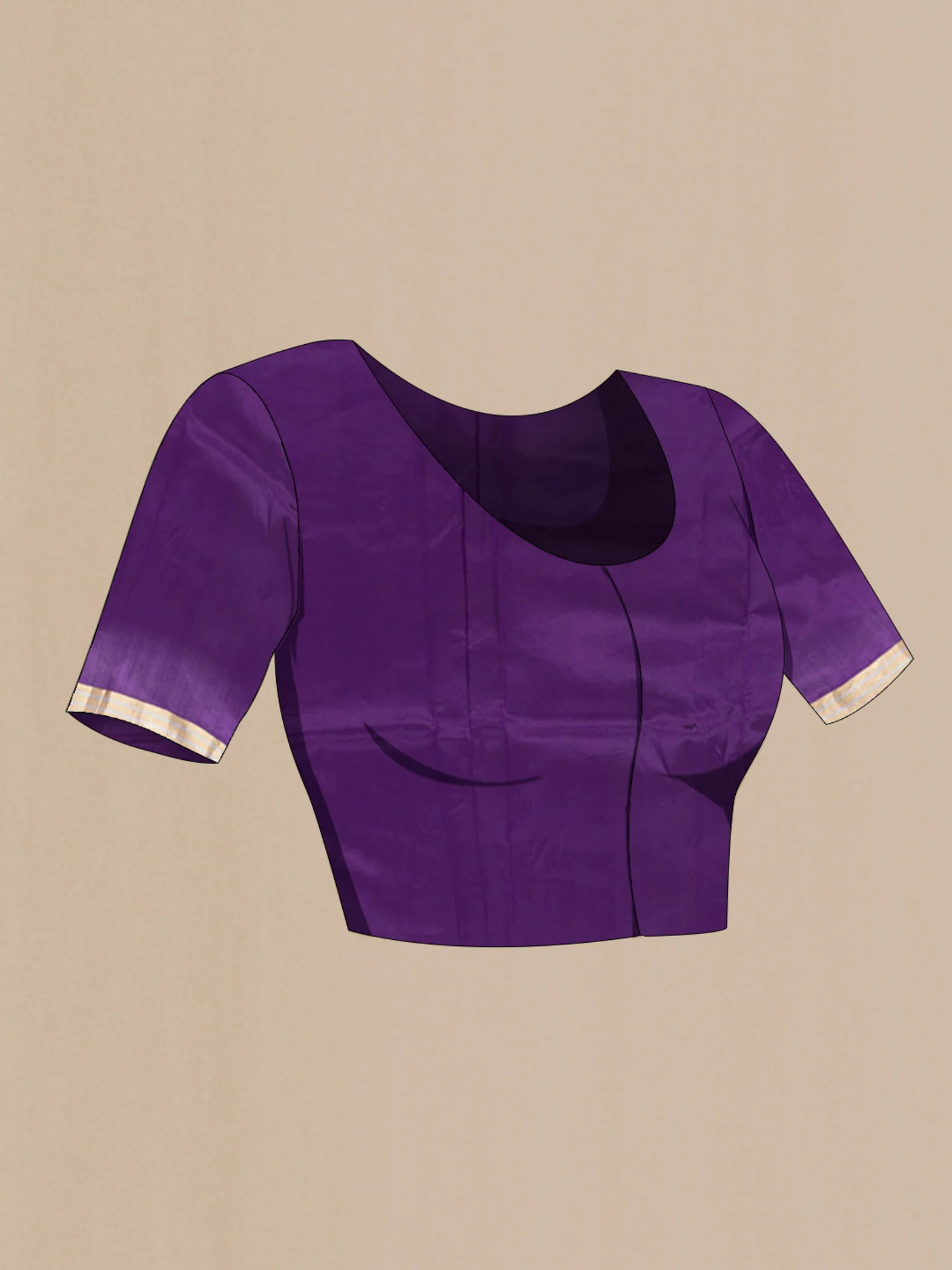 Violet Banarasi Silk Saree - Image 4