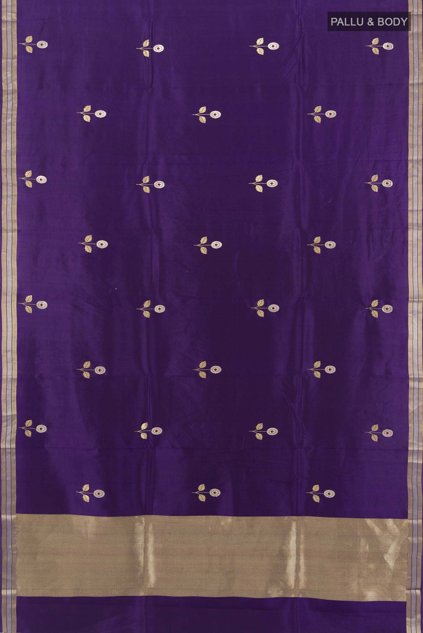 Navy Blue Banarasi Silk Saree - Image 5
