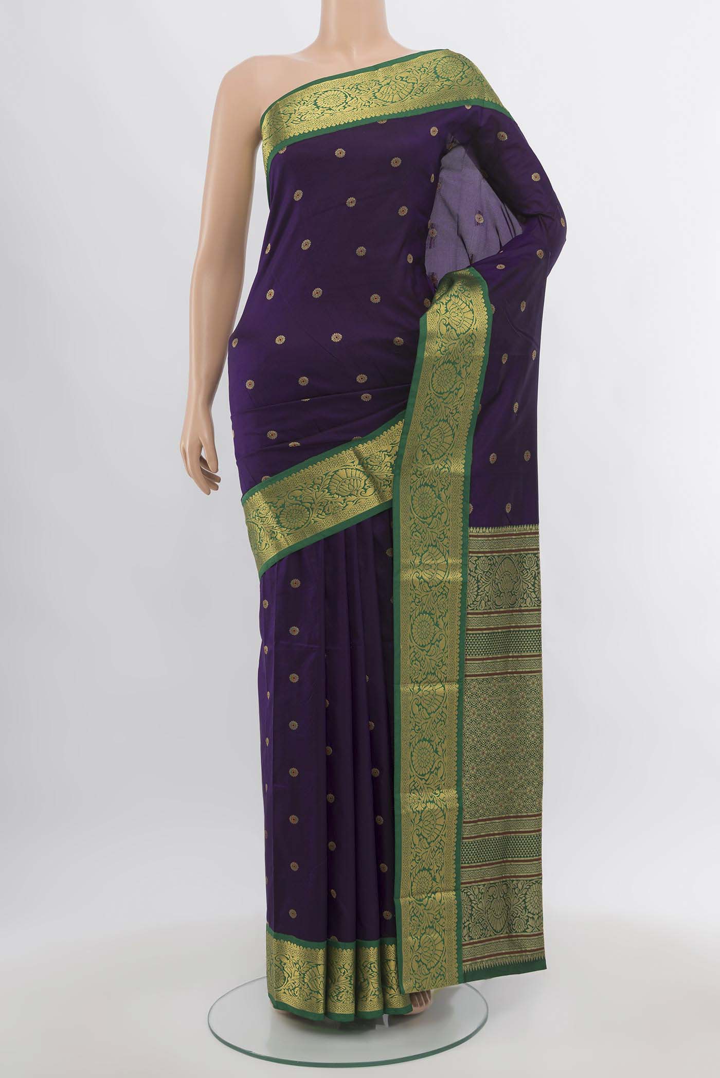 Navy Blue Bangalore Silk Saree