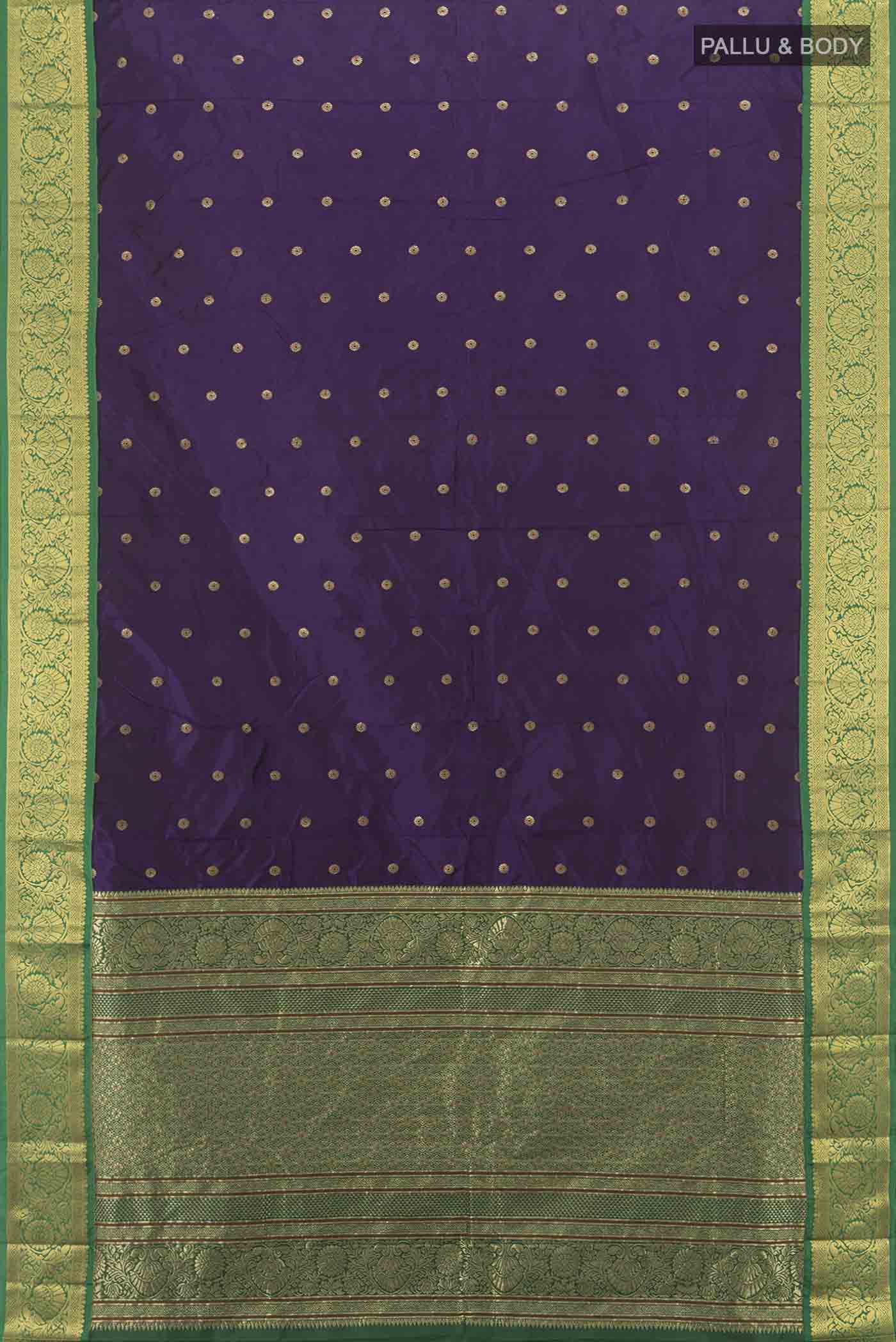Navy Blue Bangalore Silk Saree - Image 5
