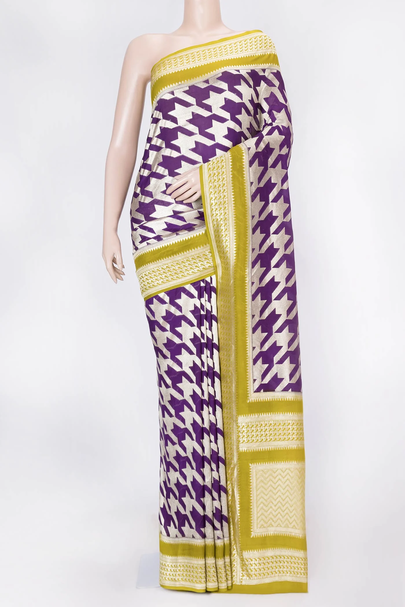 Violet Dual Tone Banarasi Silk Saree