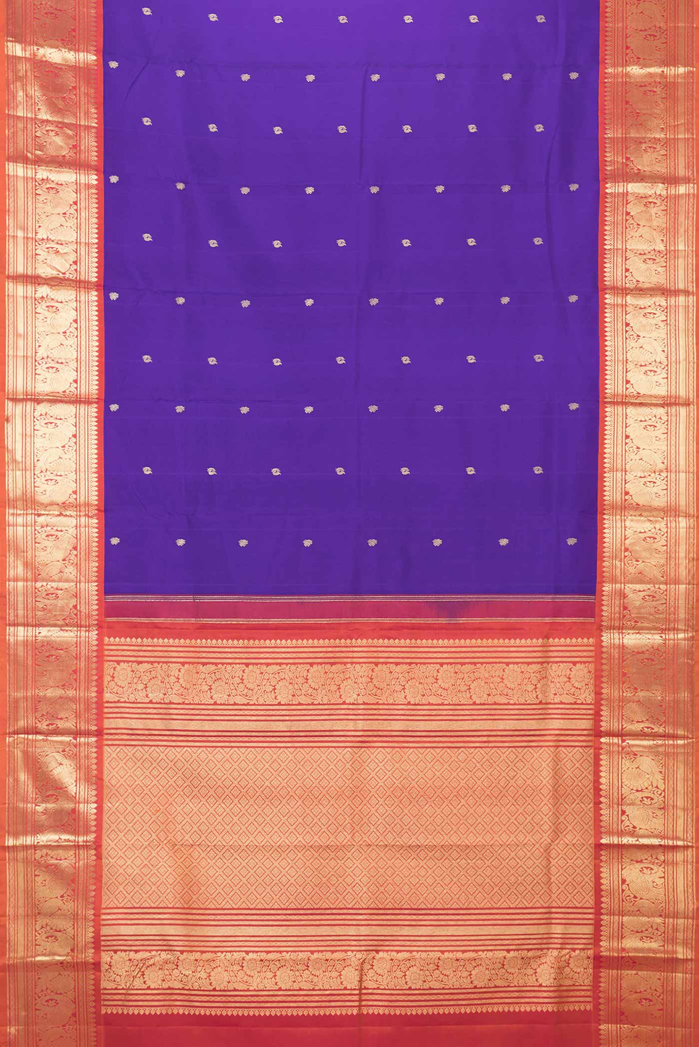Violet Dual Tone Kanjivaram Saree - Image 6