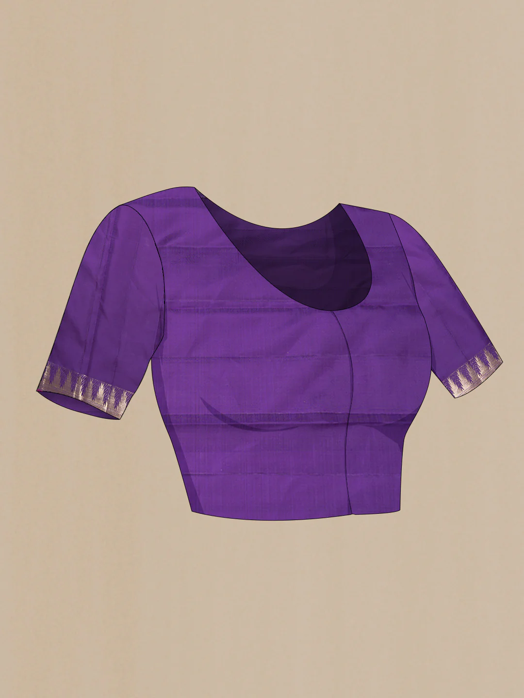 Violet Dual Tone Kanjivaram Silk Saree - Image 5