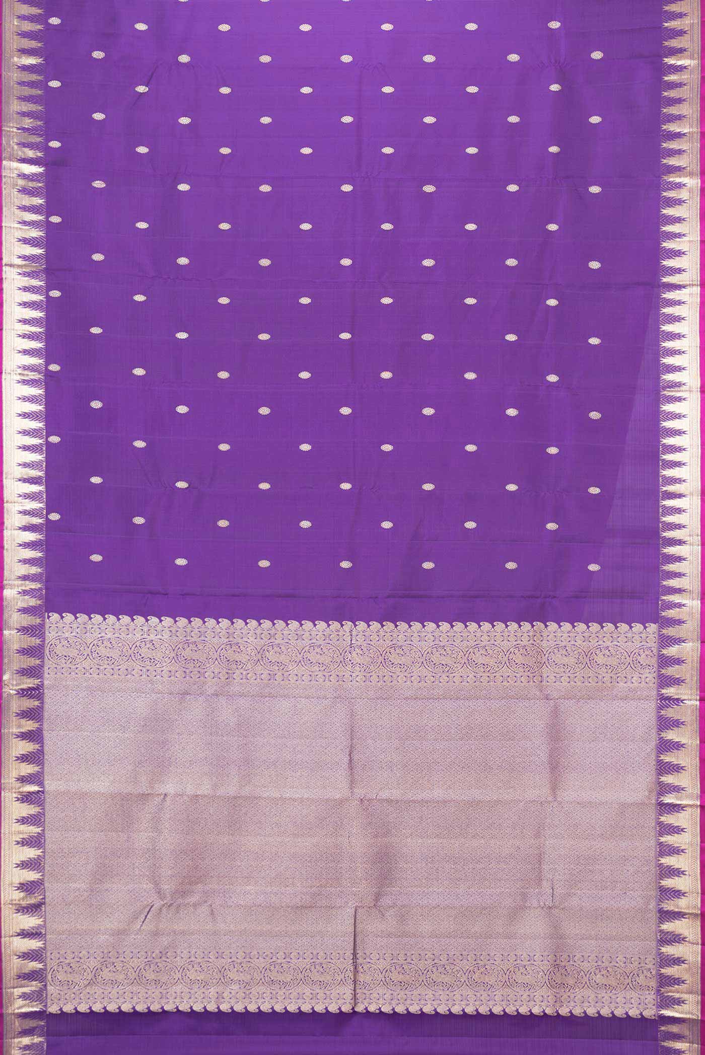 Violet Dual Tone Kanjivaram Silk Saree - Image 6