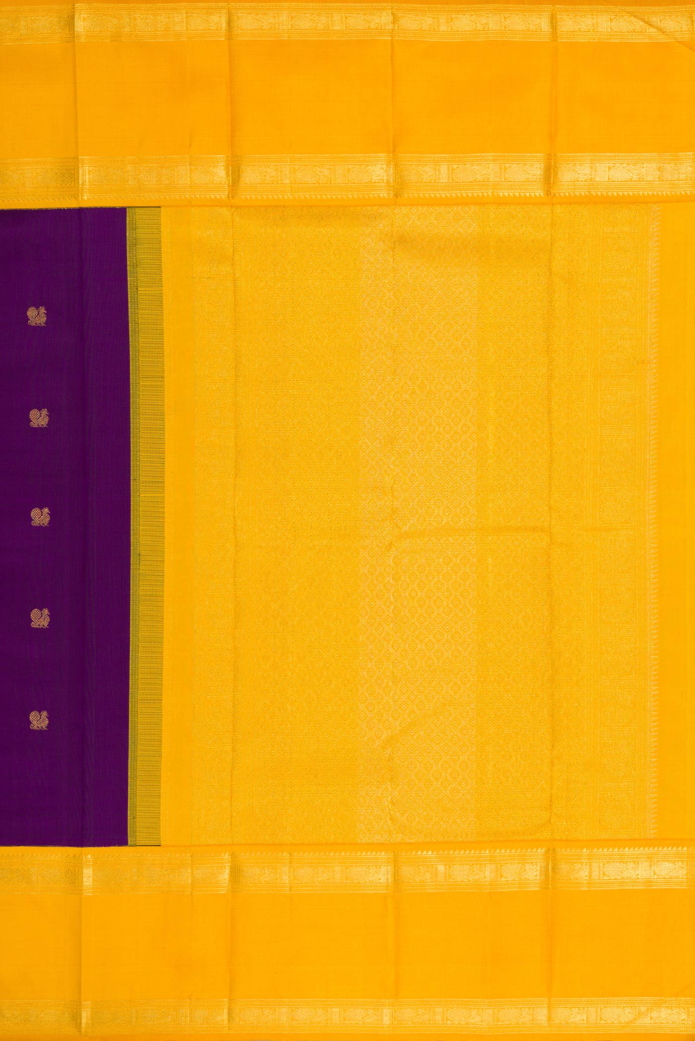 Violet Dual Tone Kanjivaram Silk Saree - Image 7