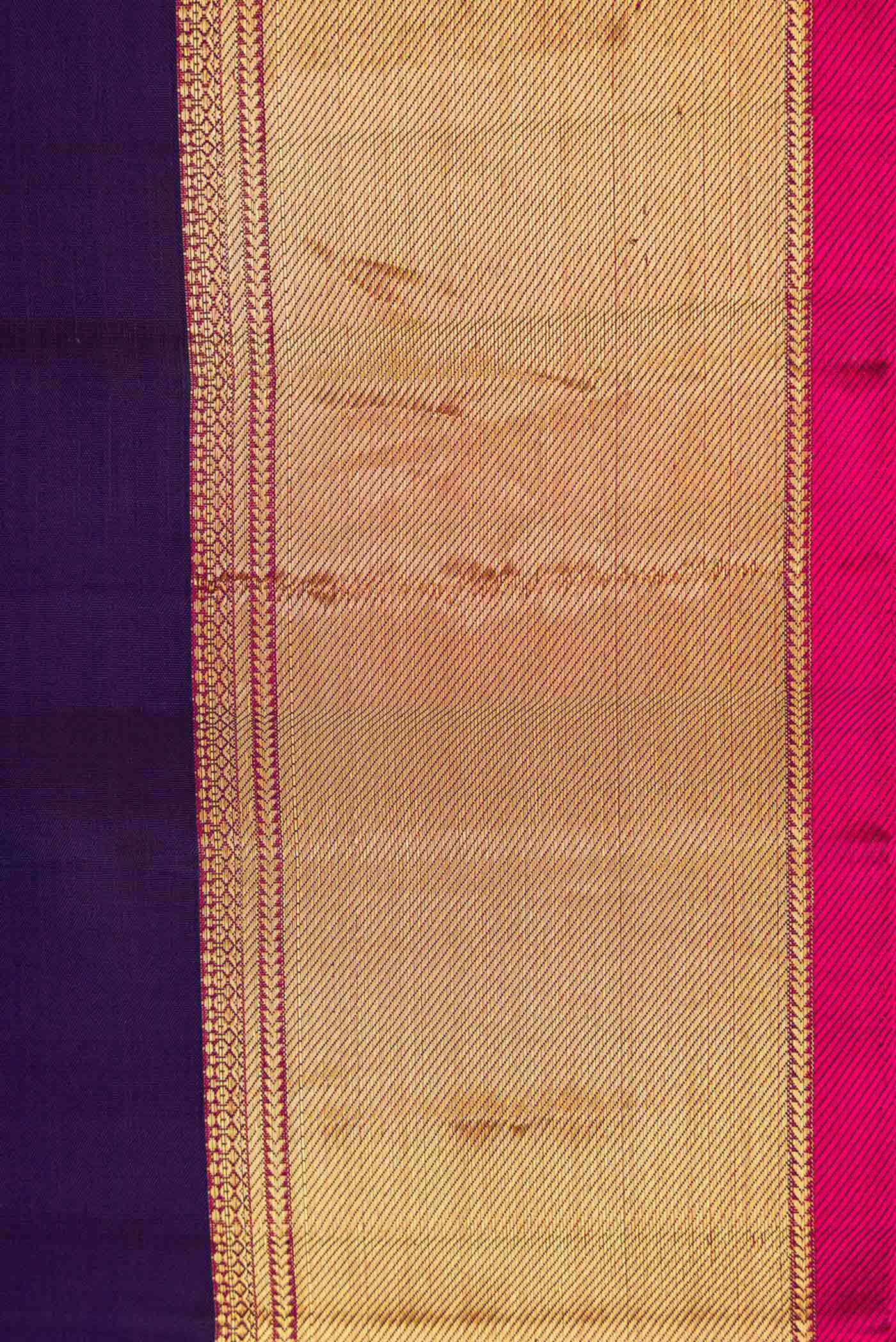 Navy Blue Kanjivaram Silk Saree - Image 3