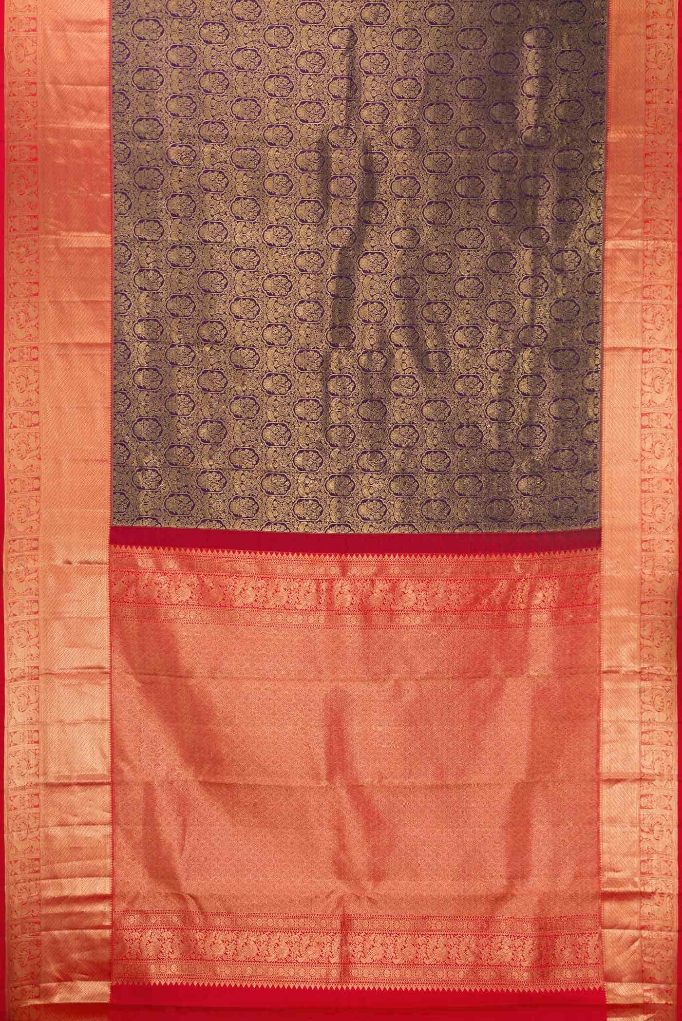 Violet Dual Tone Kanchipuram Silk Saree - Image 4