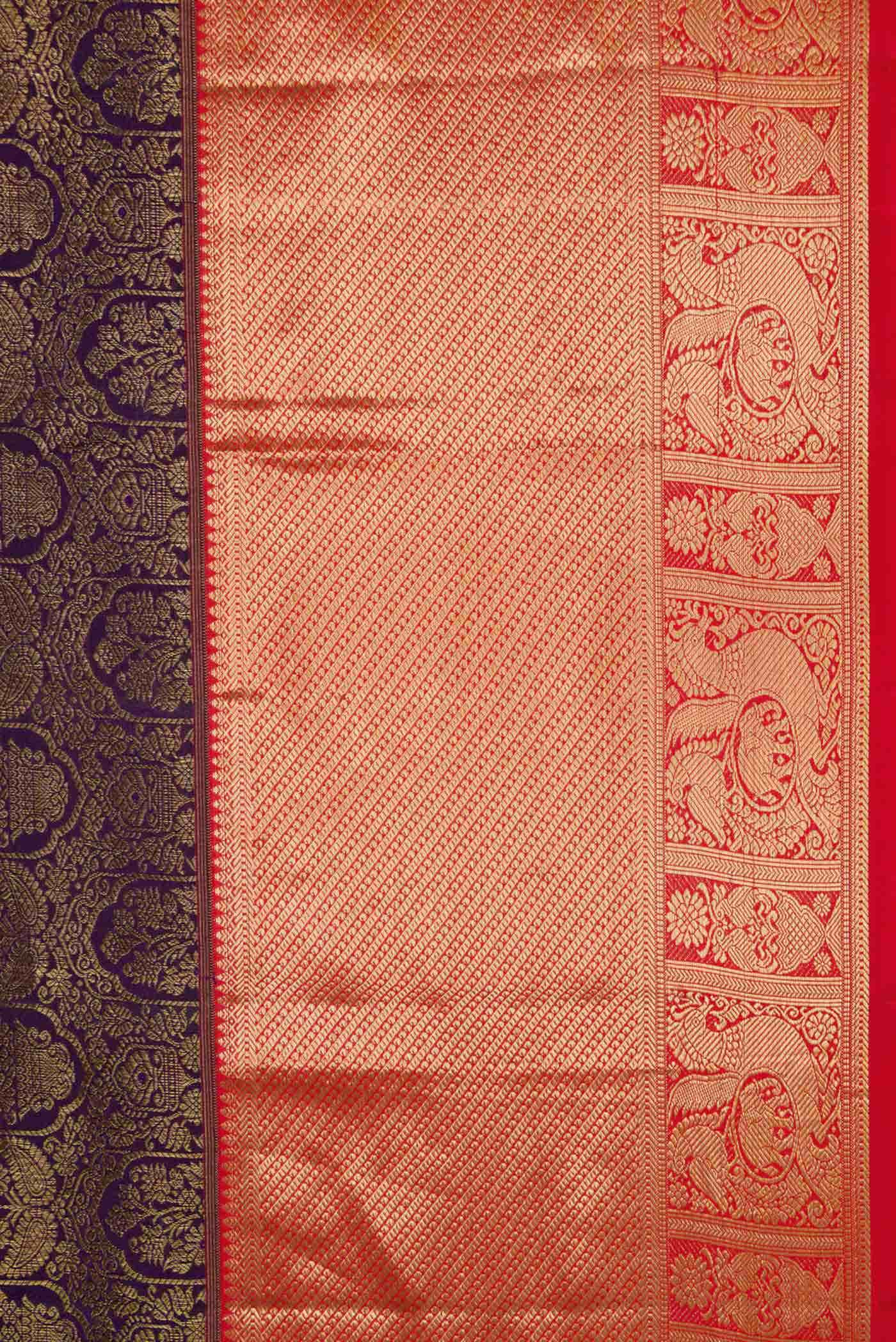 Violet Dual Tone Kanchipuram Silk Saree - Image 5