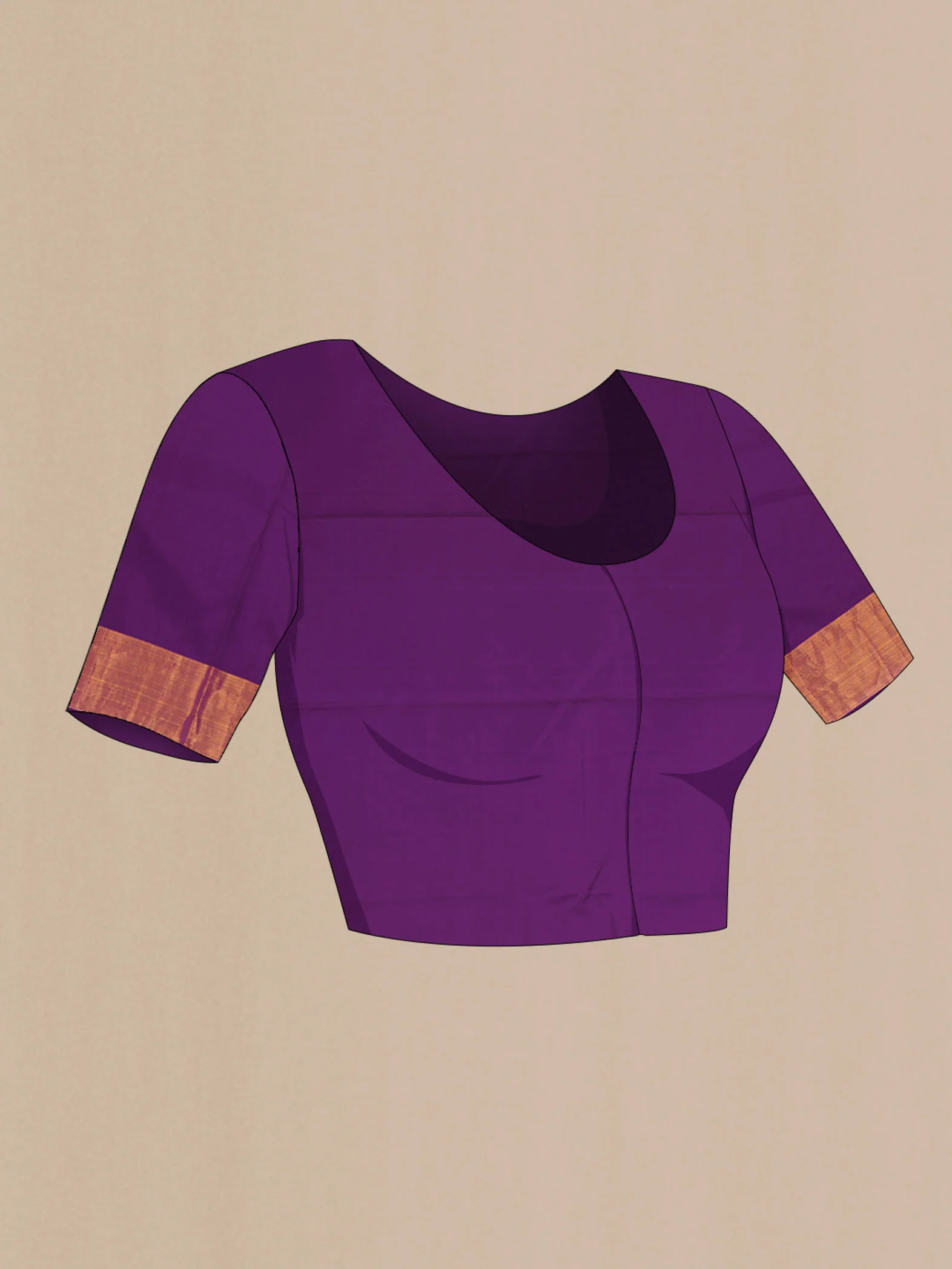 Violet Kanjivaram Silk Saree - Image 5