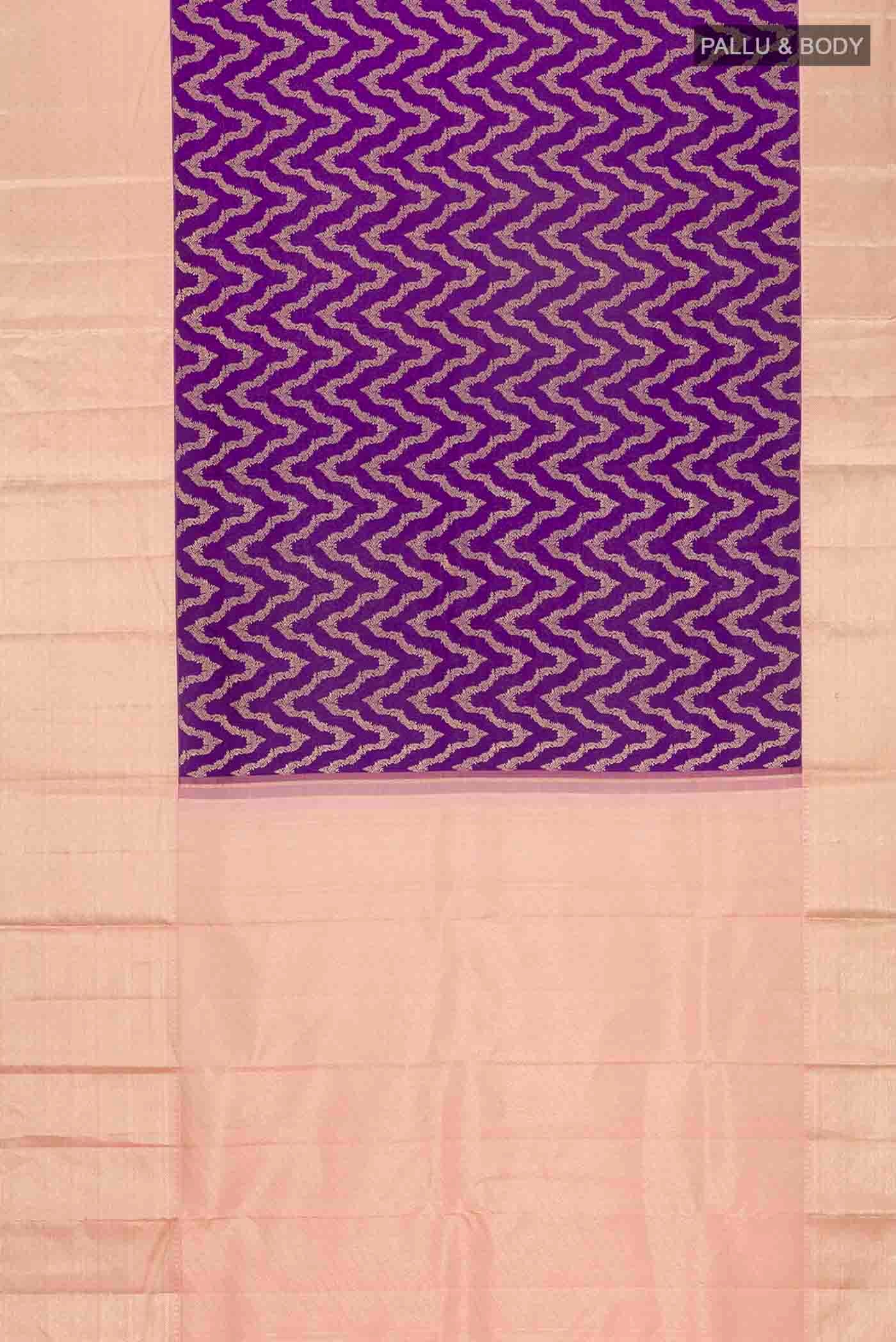 Violet Kanchipuram Silk Saree - Image 6