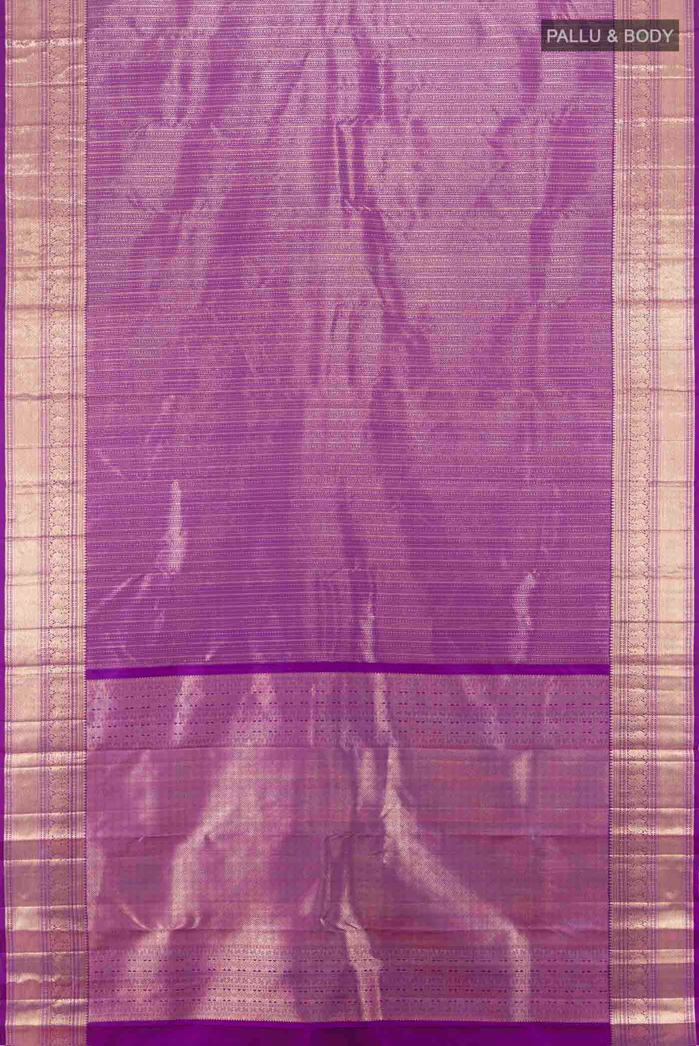 Violet Kanchipuram Silk Saree - Image 5