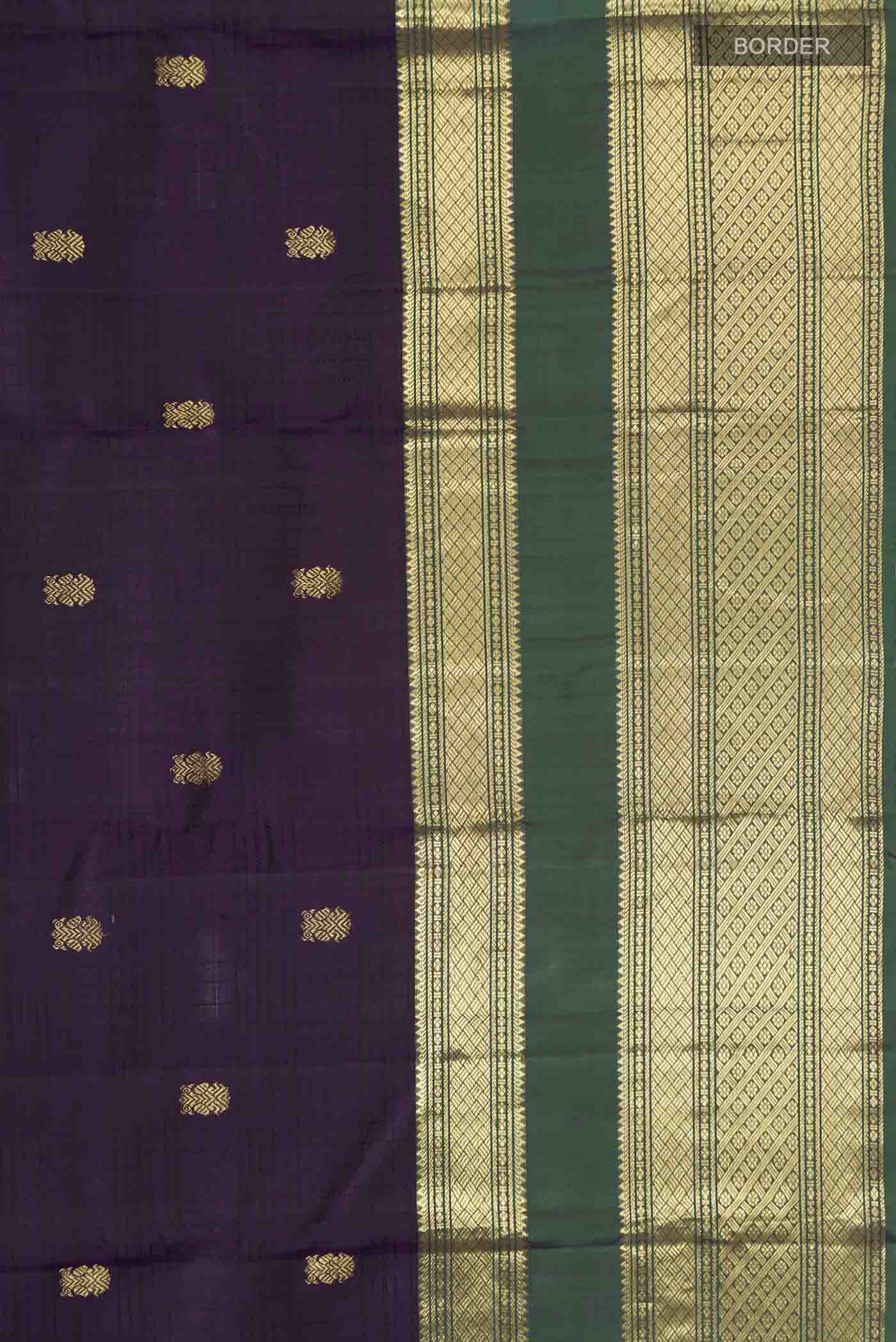 Violet Kanchipuram Silk Saree - Image 3