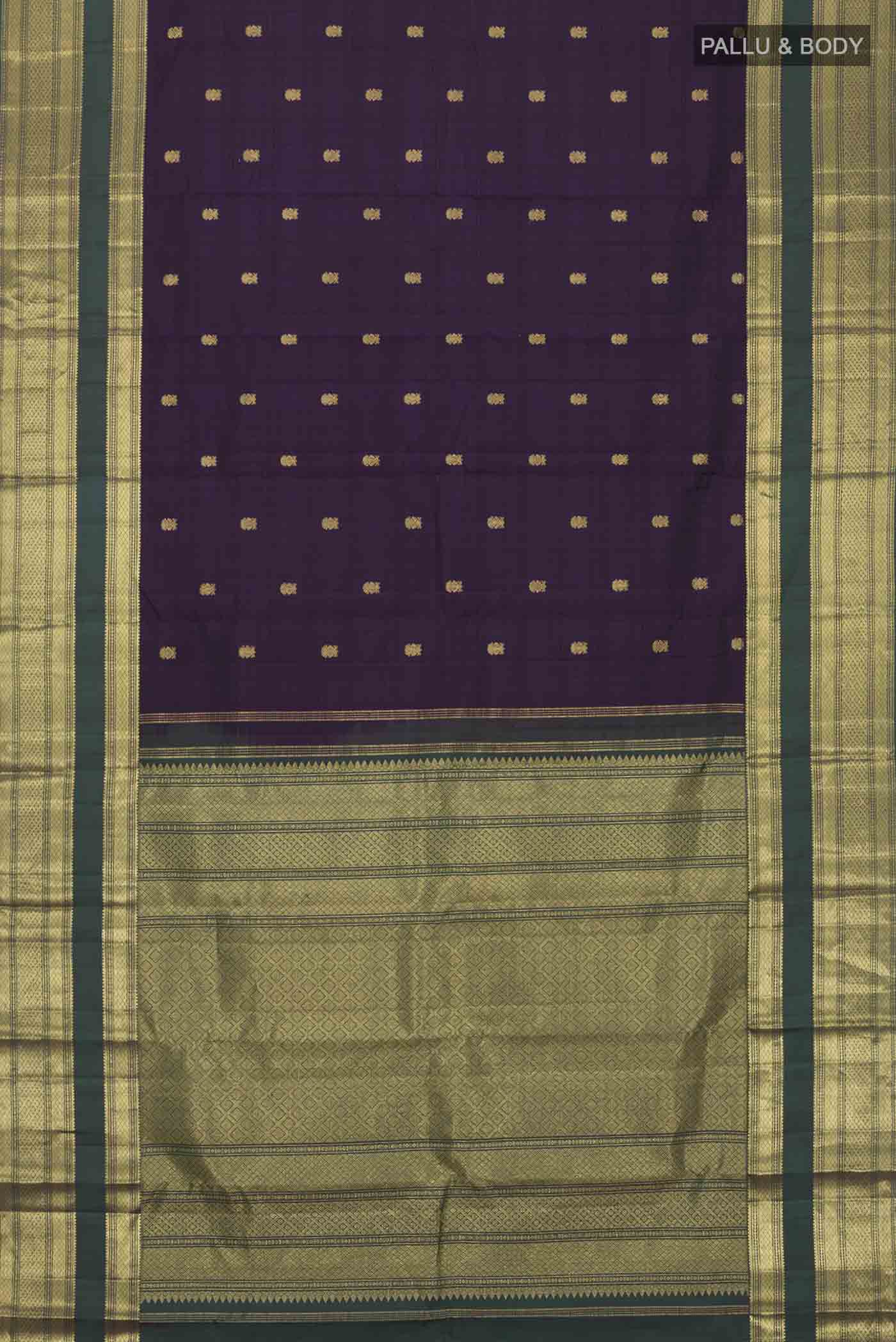 Violet Kanchipuram Silk Saree - Image 6