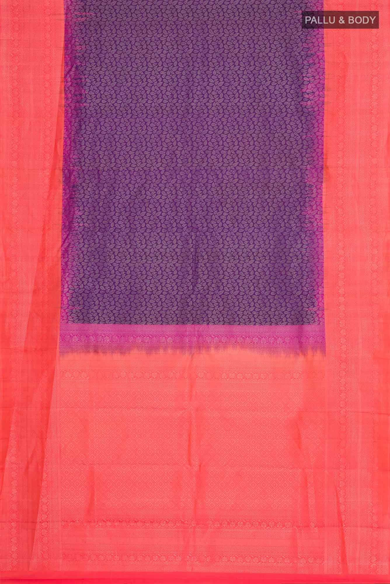Violet Kanchipuram Silk Saree - Image 4