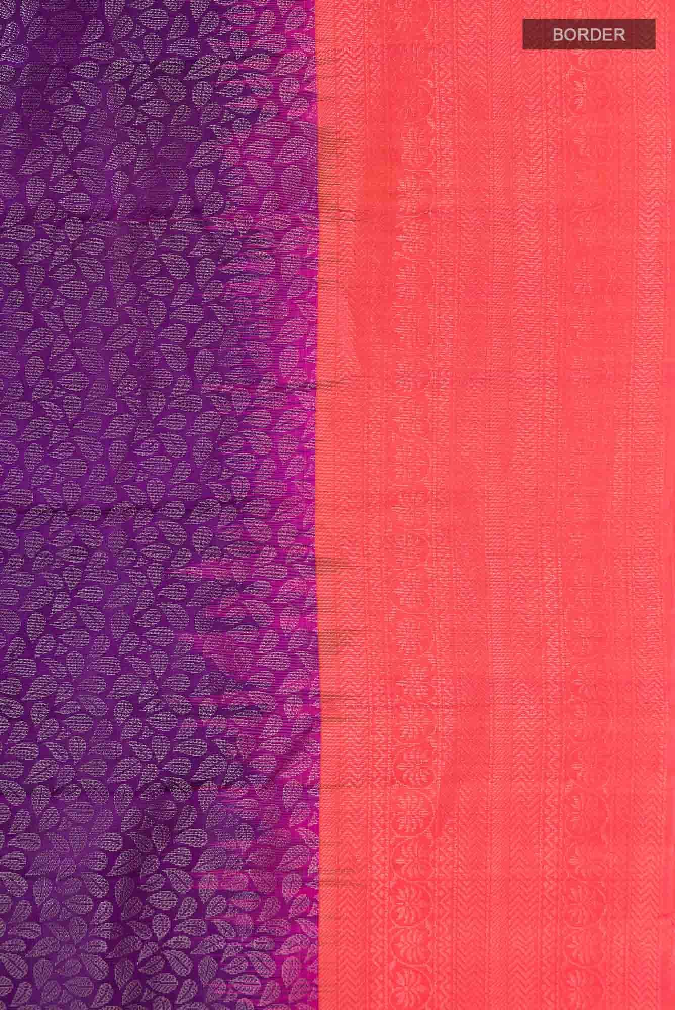 Violet Kanchipuram Silk Saree - Image 5
