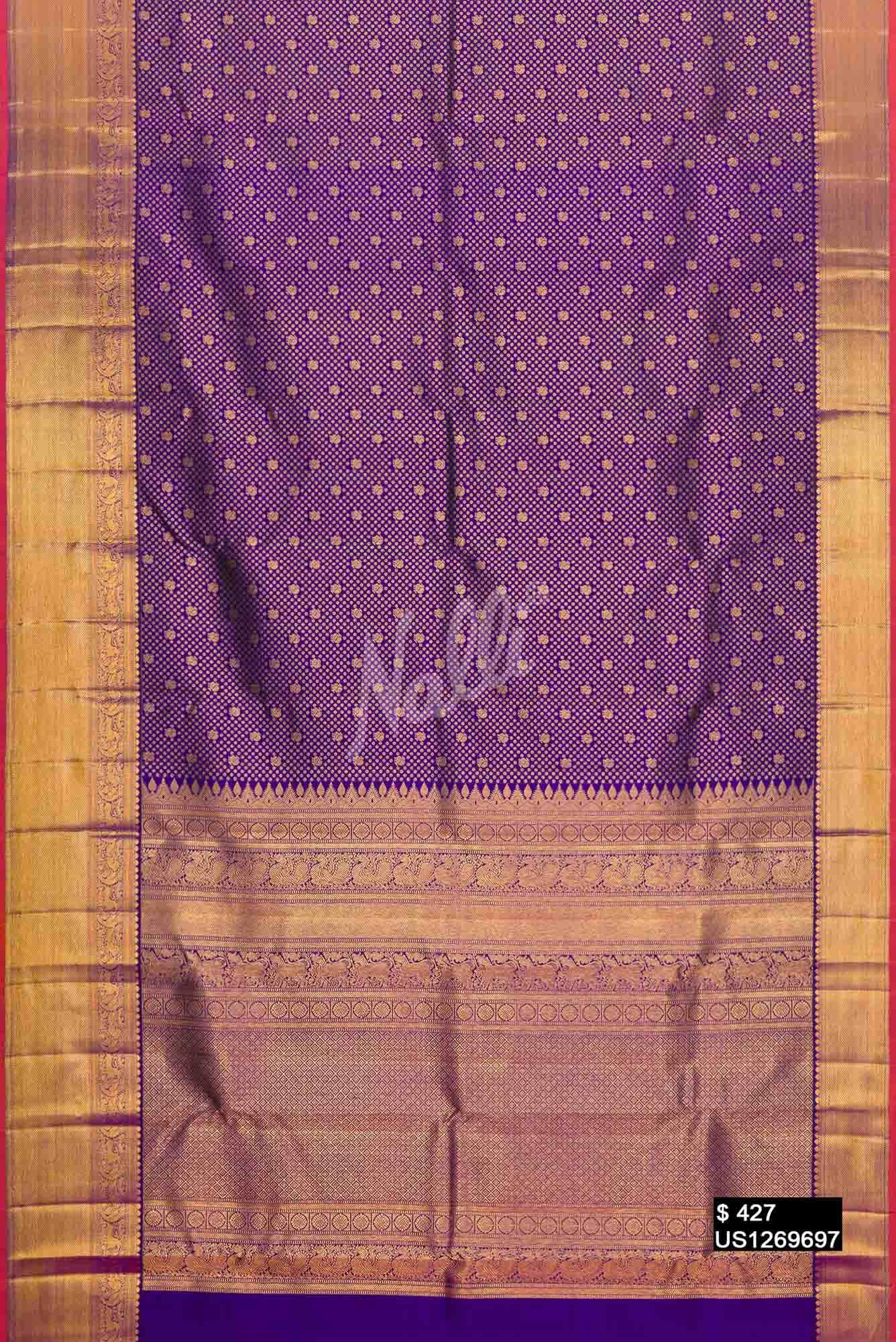 Violet Kanchipuram Silk Saree