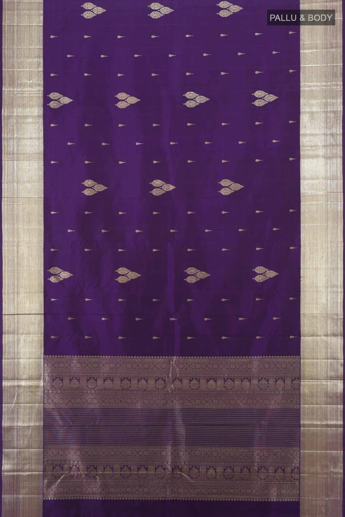 Violet Kanjivaram Silk Saree - Image 5