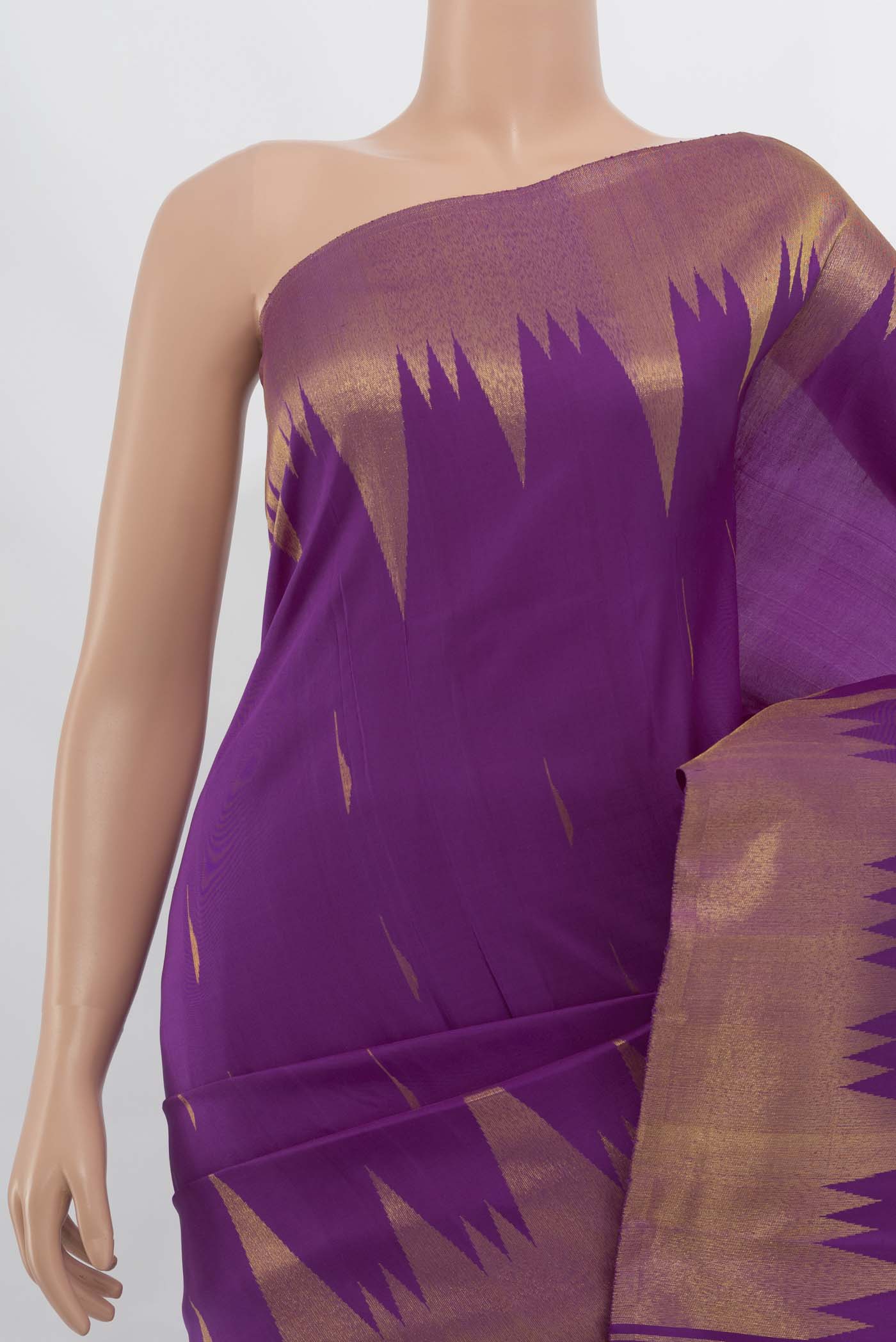 Violet Kanjivaram Silk Saree - Image 2