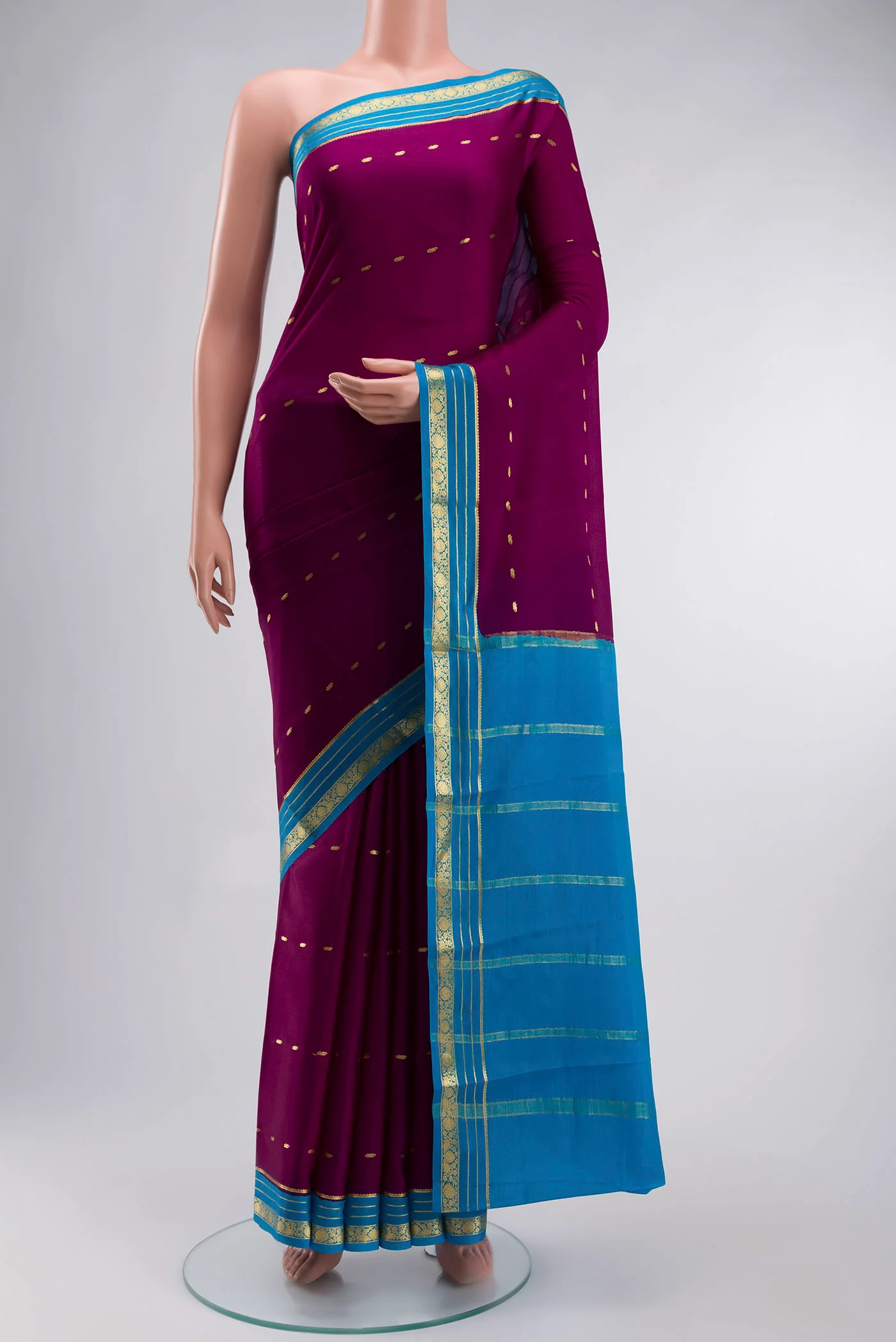 Violet Mysore Crepe Saree