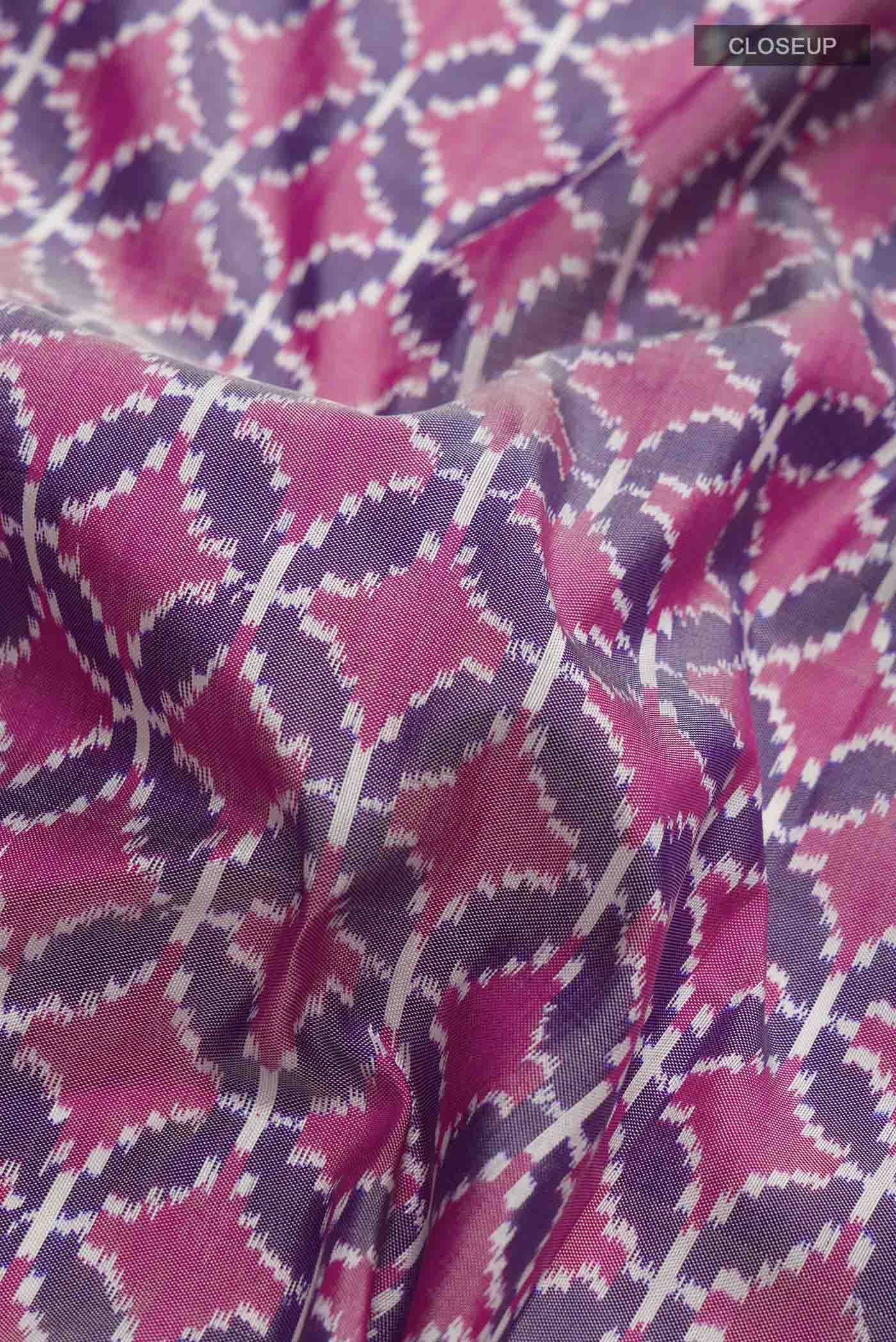 Violet Pochampally Silk Saree - Image 2