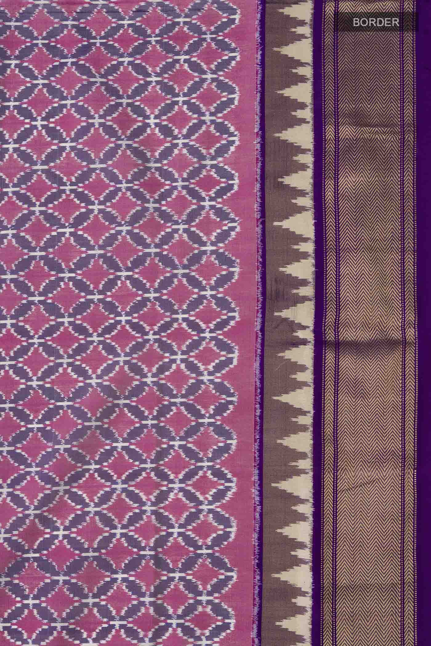 Violet Pochampally Silk Saree - Image 3