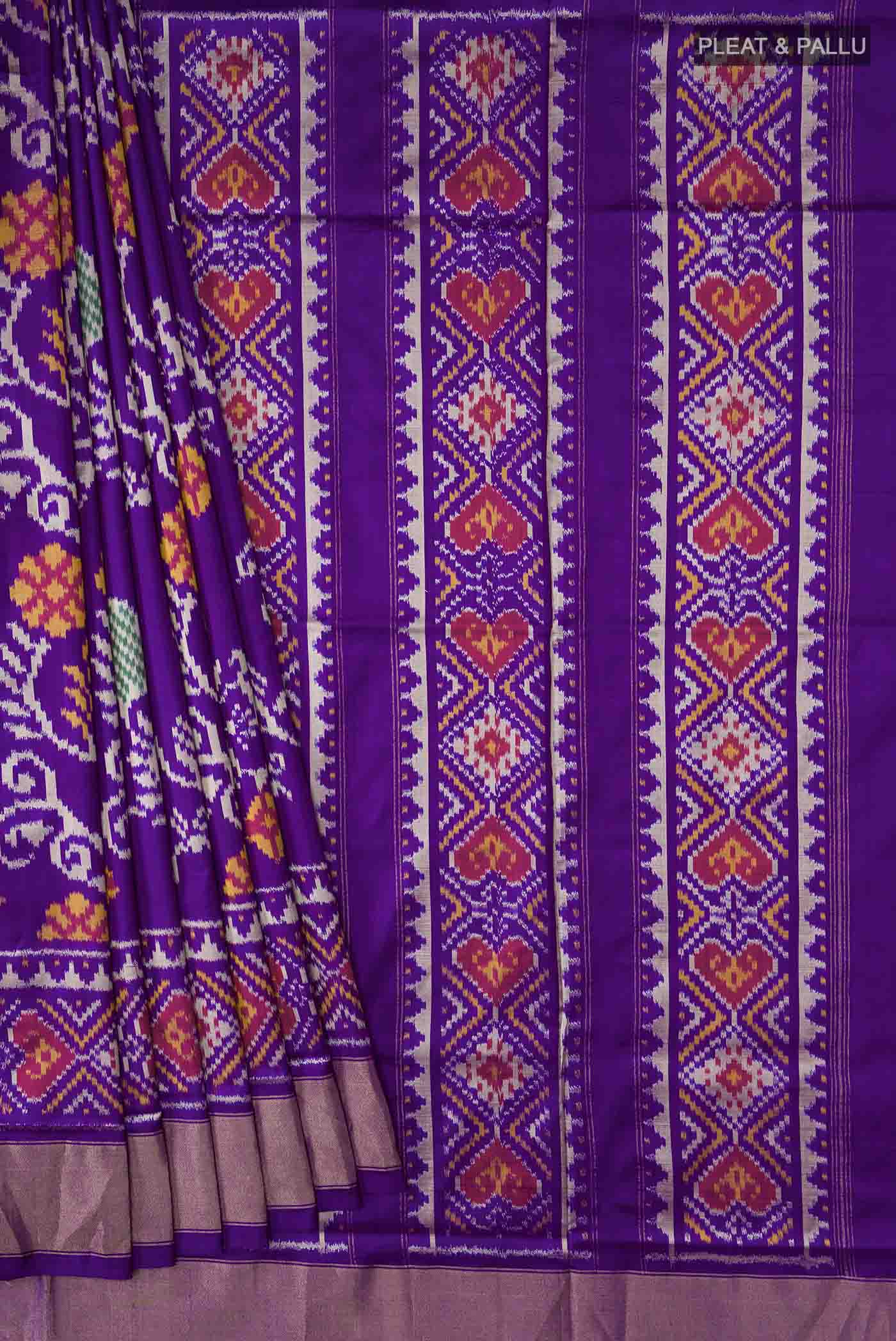 Violet Pochampally Silk Saree - Image 4