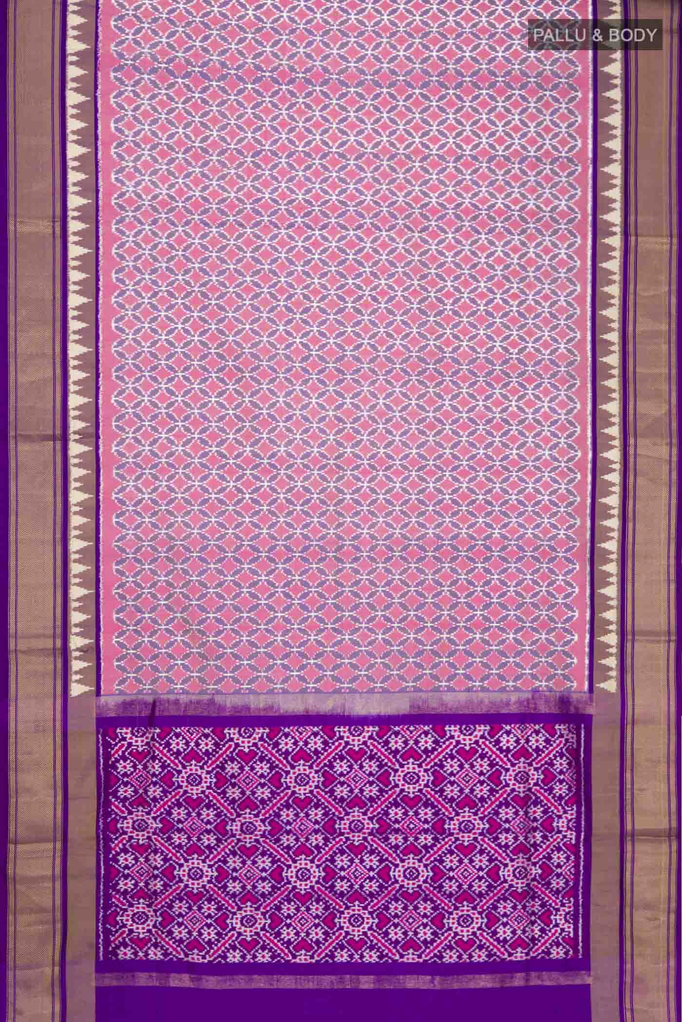 Violet Pochampally Silk Saree - Image 6