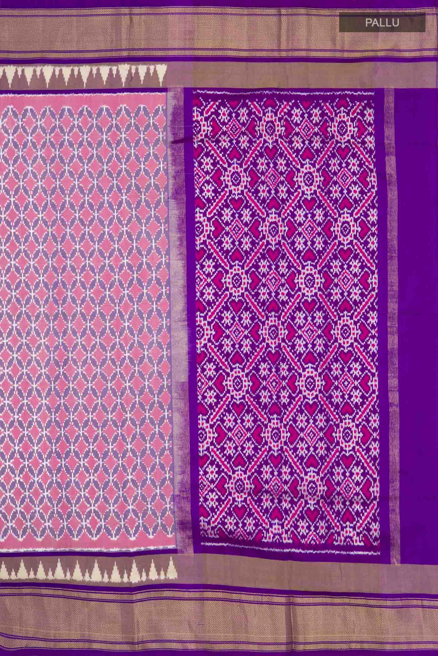 Violet Pochampally Silk Saree - Image 7