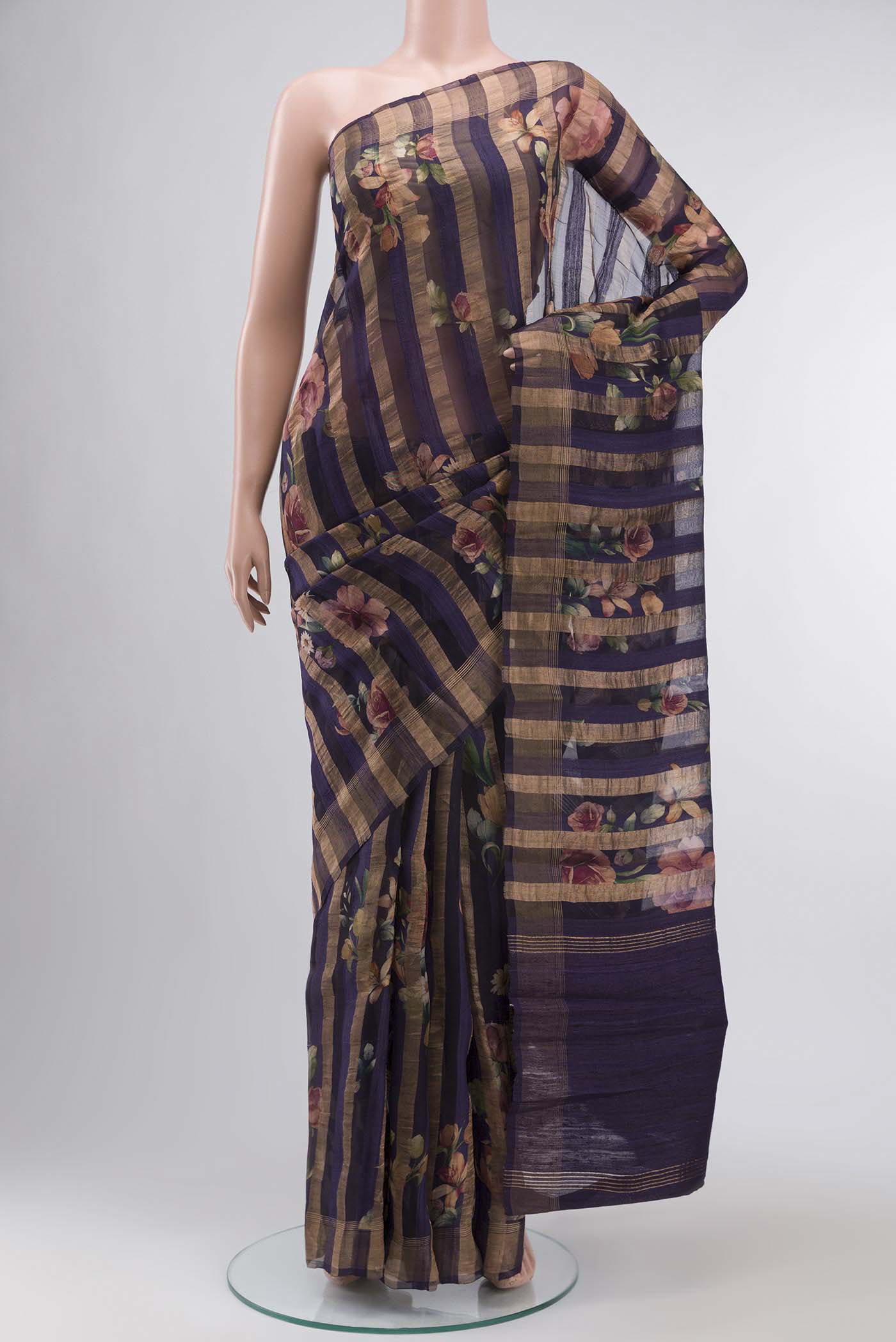 Violet Tussar Silk Saree