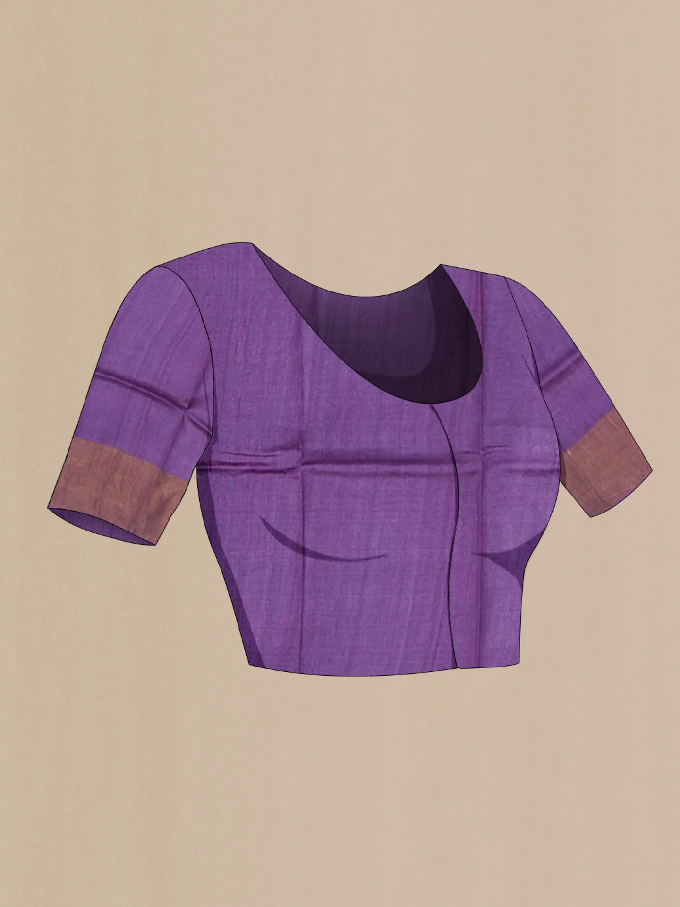 Violet Tussar Silk Saree - Image 4