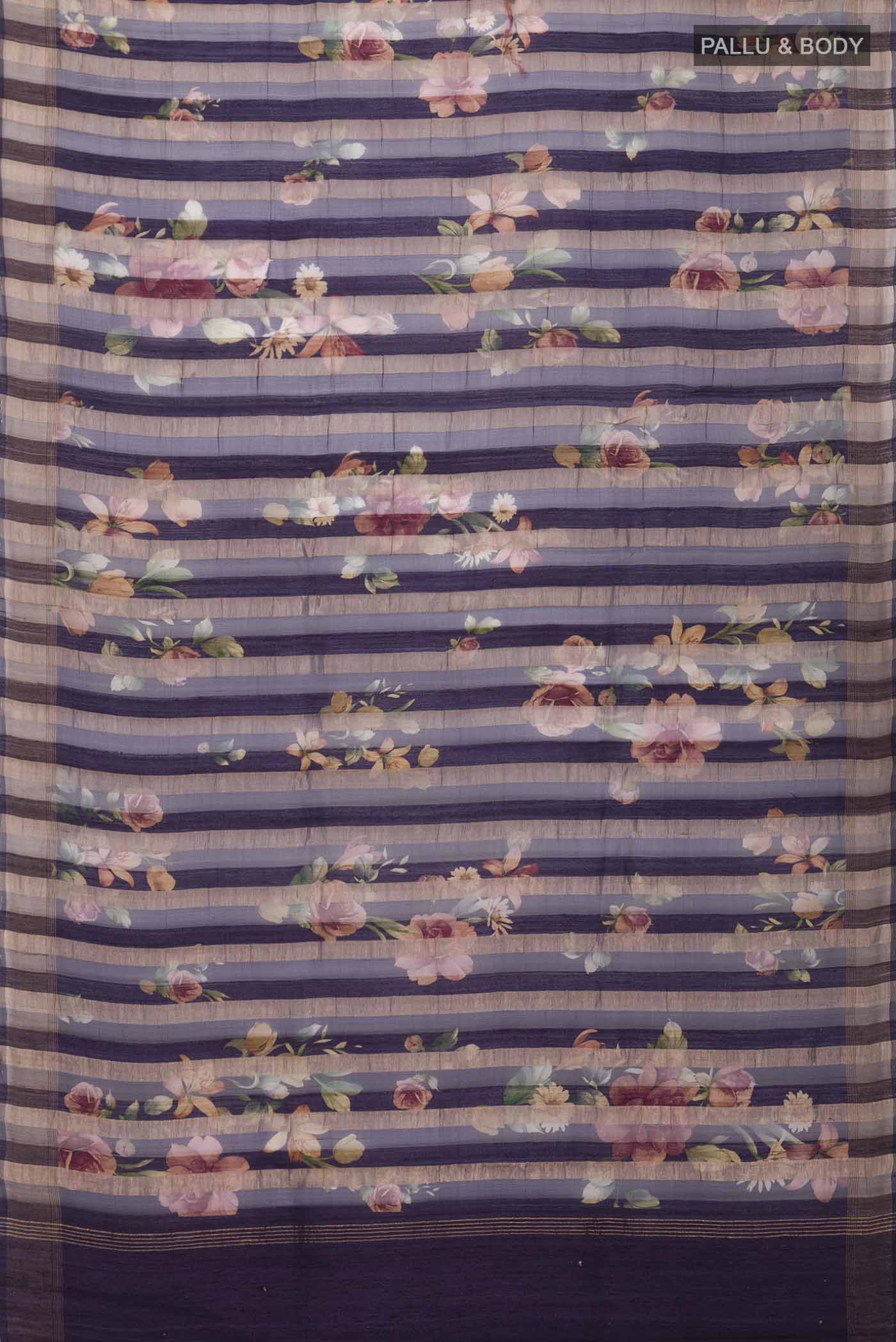 Violet Tussar Silk Saree - Image 5