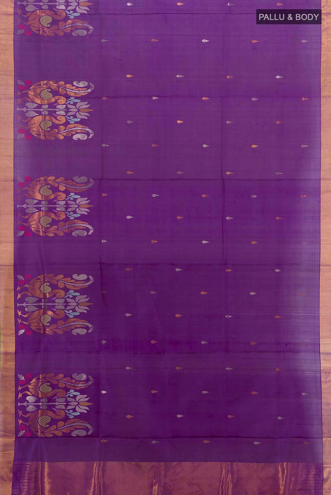 Violet Uppada Silk Saree - Image 5