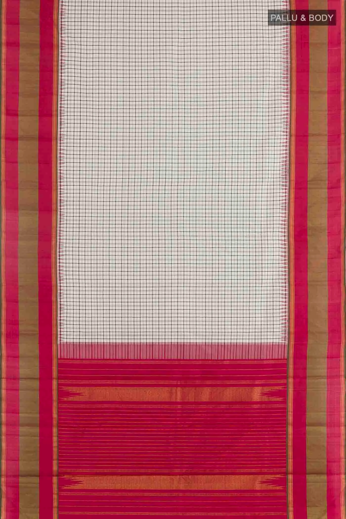 White Kanjivaram Silk Saree - Image 6