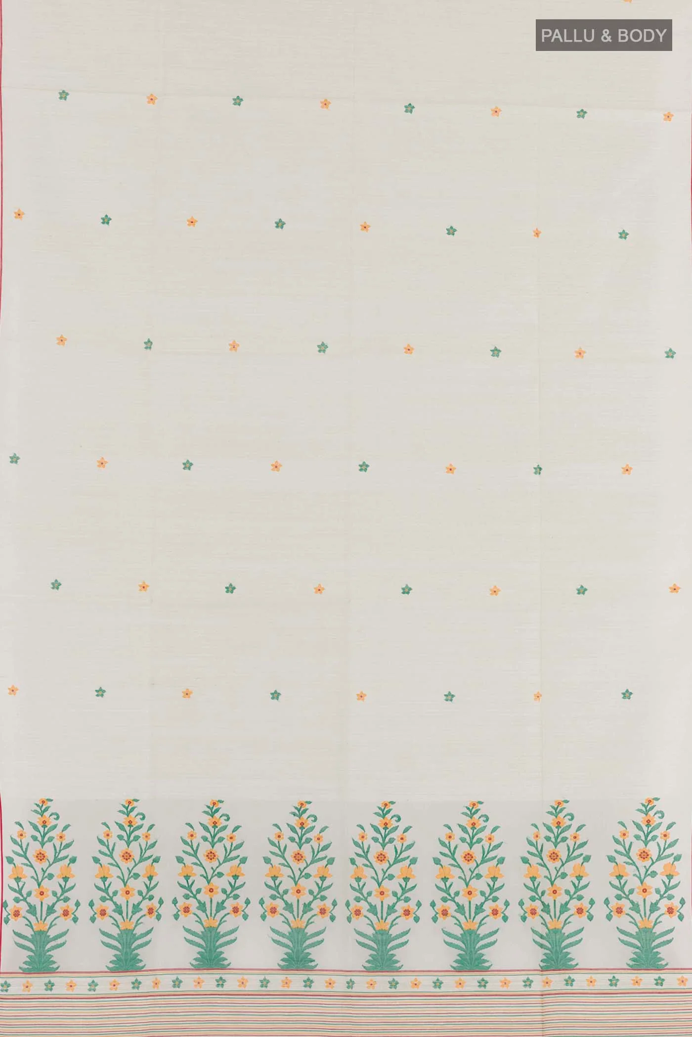 White Tussar Saree - Image 6