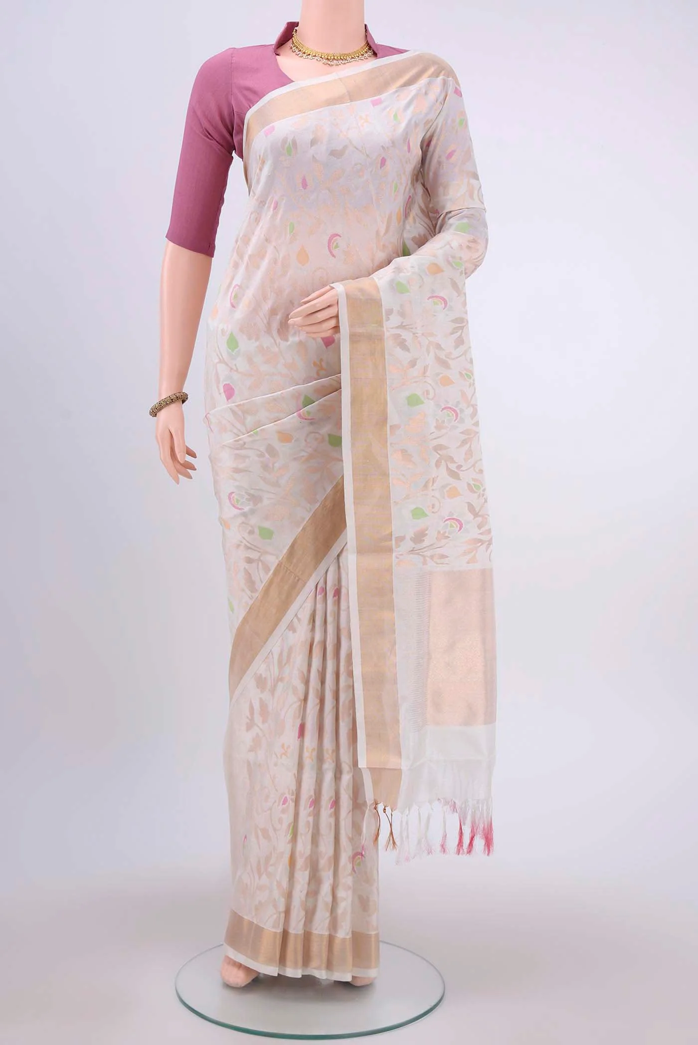 White Uppada Silk Saree